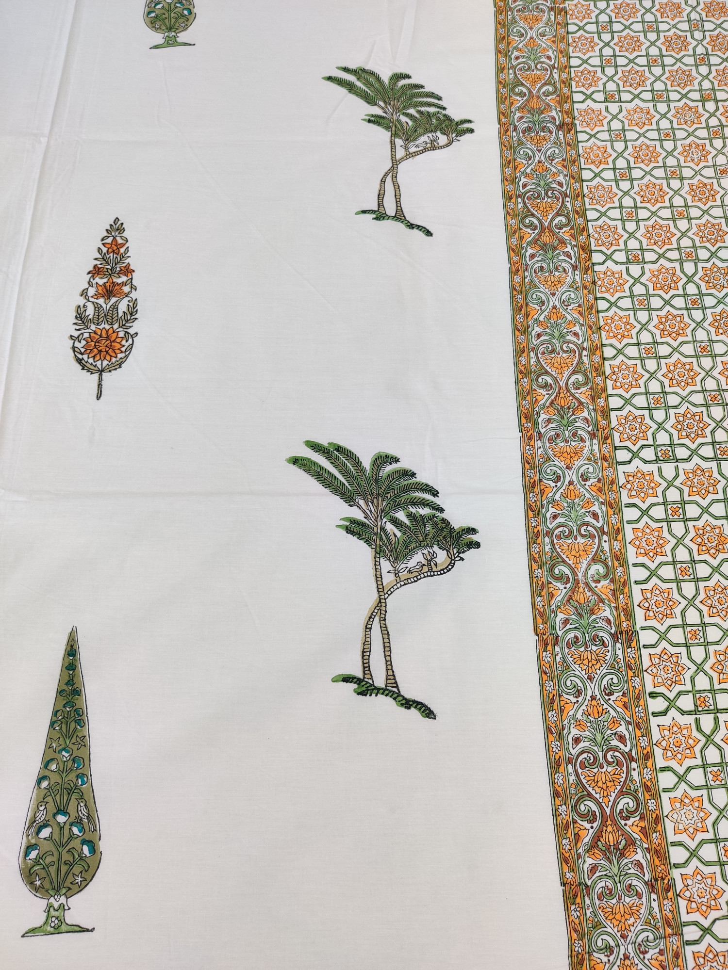 Jaipuri Block Print Bedsheet - Geometric Hand Block Print Cotton King Size