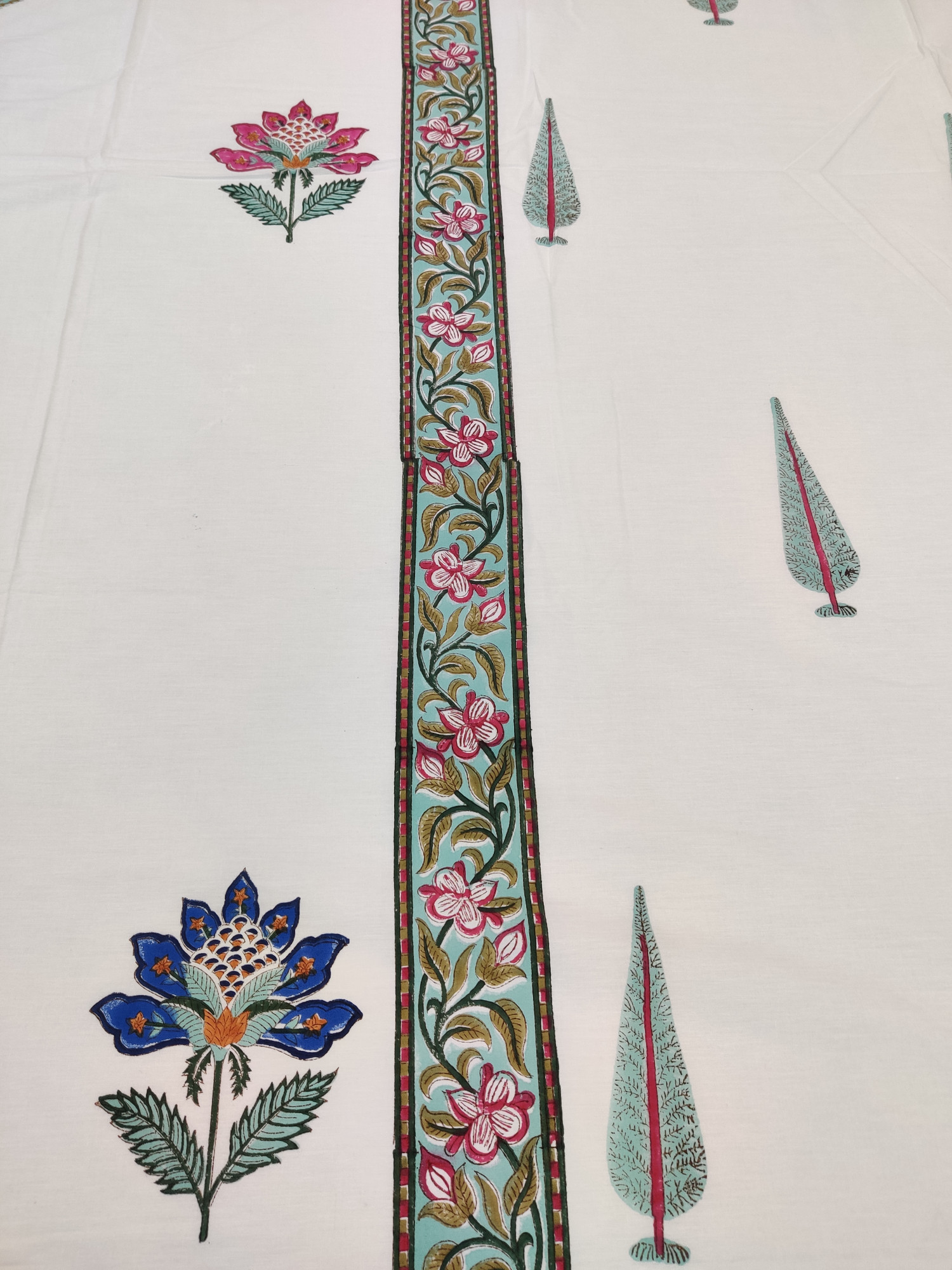 Jaipuri Block Print Bedsheet - Char Boota Hand Block Print Cotton King Size