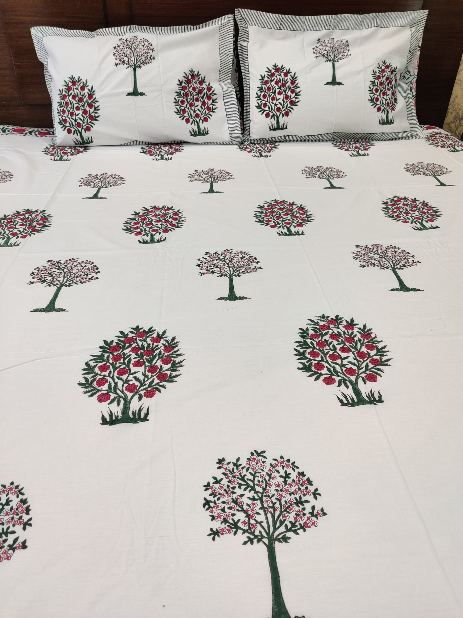 Jaipuri Block Print Bedsheet - Alphine Hand Block Print Cotton King Size
