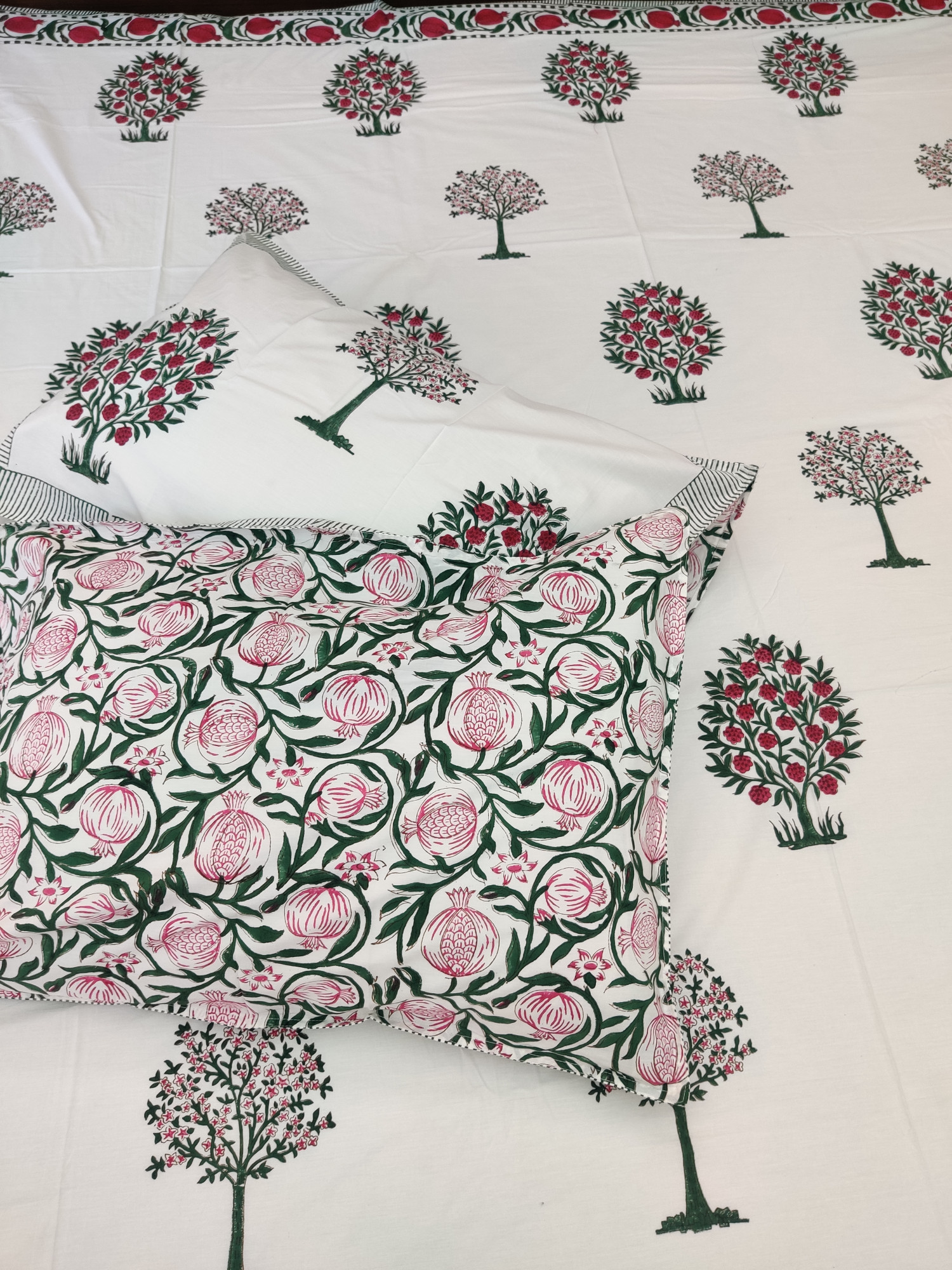 Jaipuri Block Print Bedsheet - Alphine Hand Block Print Cotton King Size