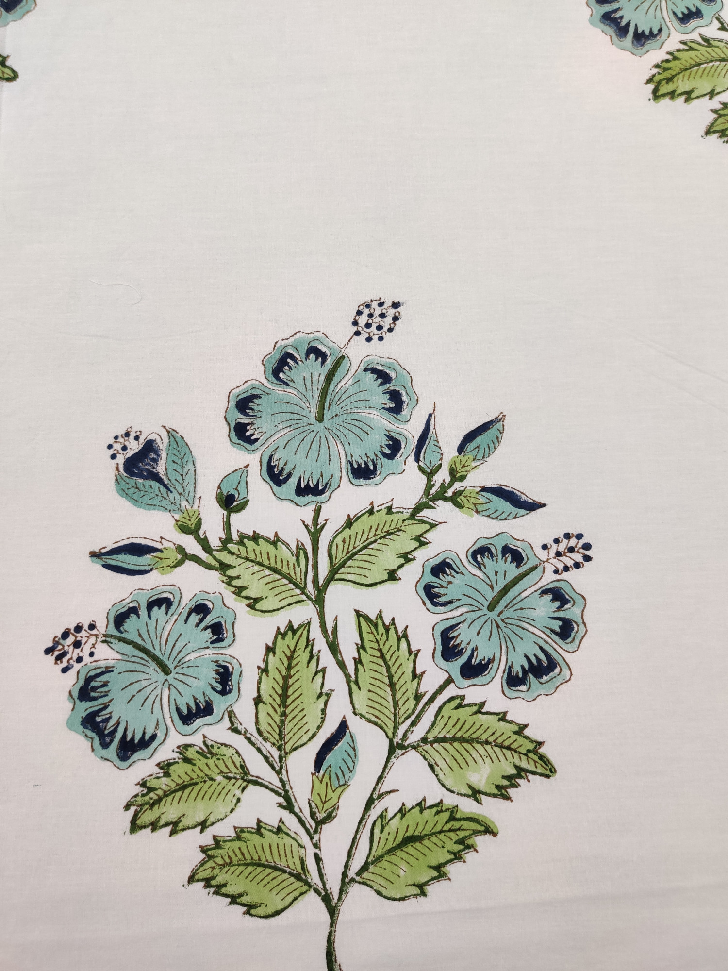 Jaipuri Block Print Bedsheet - Blue Buds Hand Block Print Cotton King Size