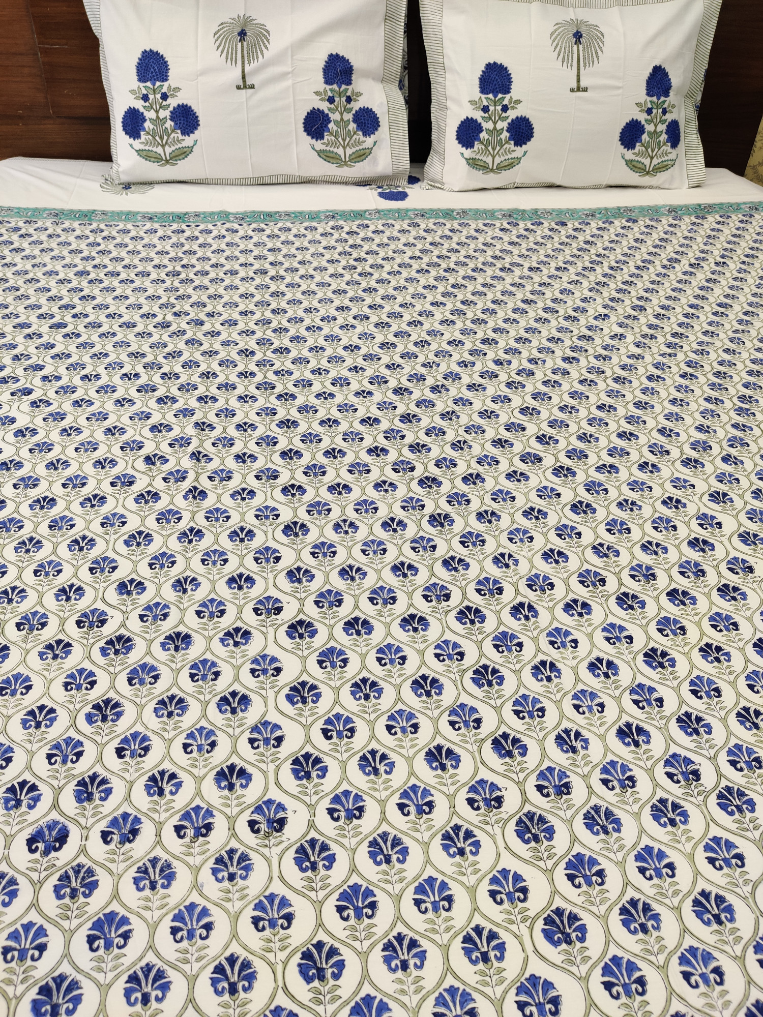 Jaipuri Block Print Bedsheet - Marigold Hand Block Print Cotton King Size
