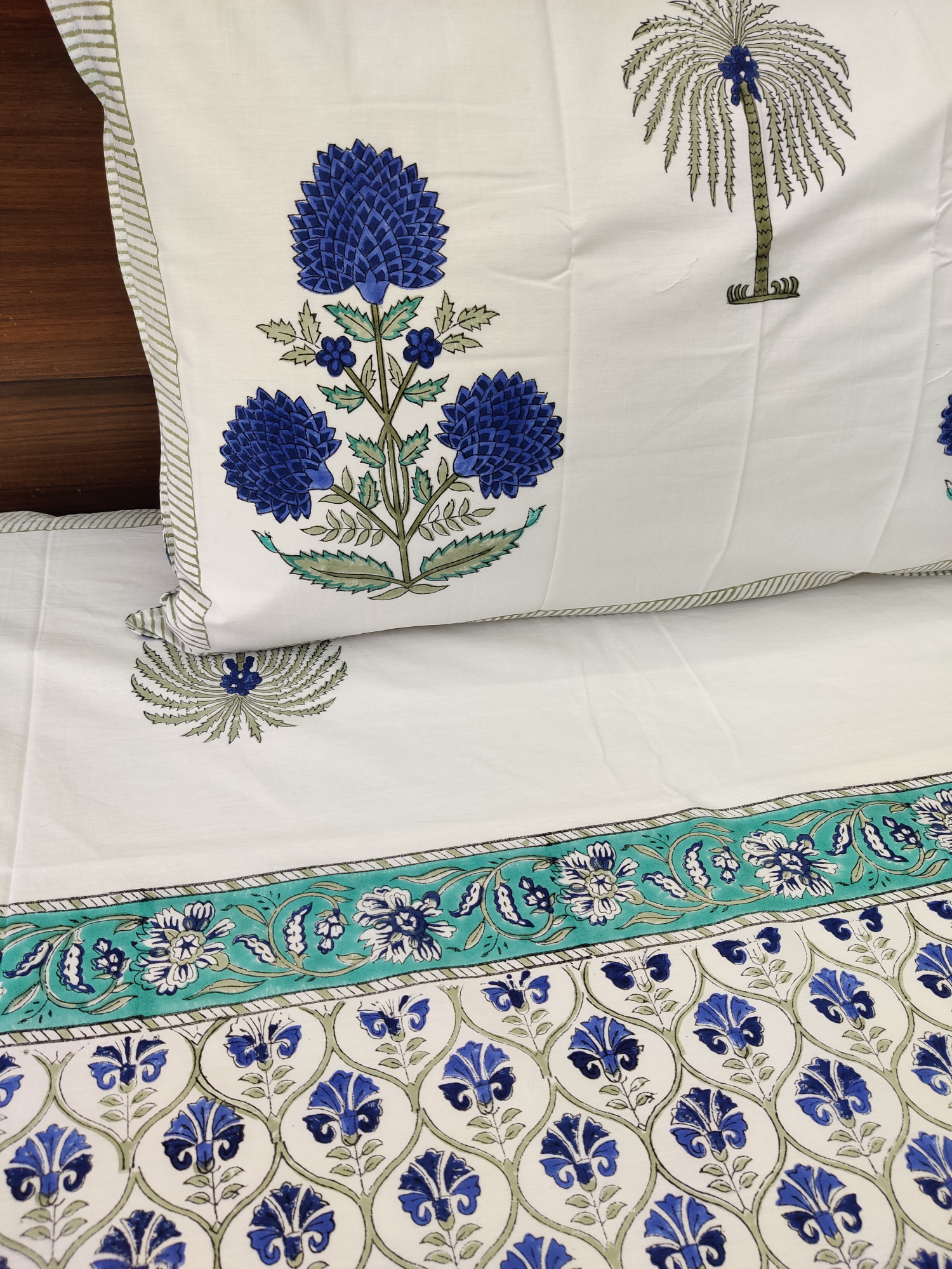 Jaipuri Block Print Bedsheet - Marigold Hand Block Print Cotton King Size