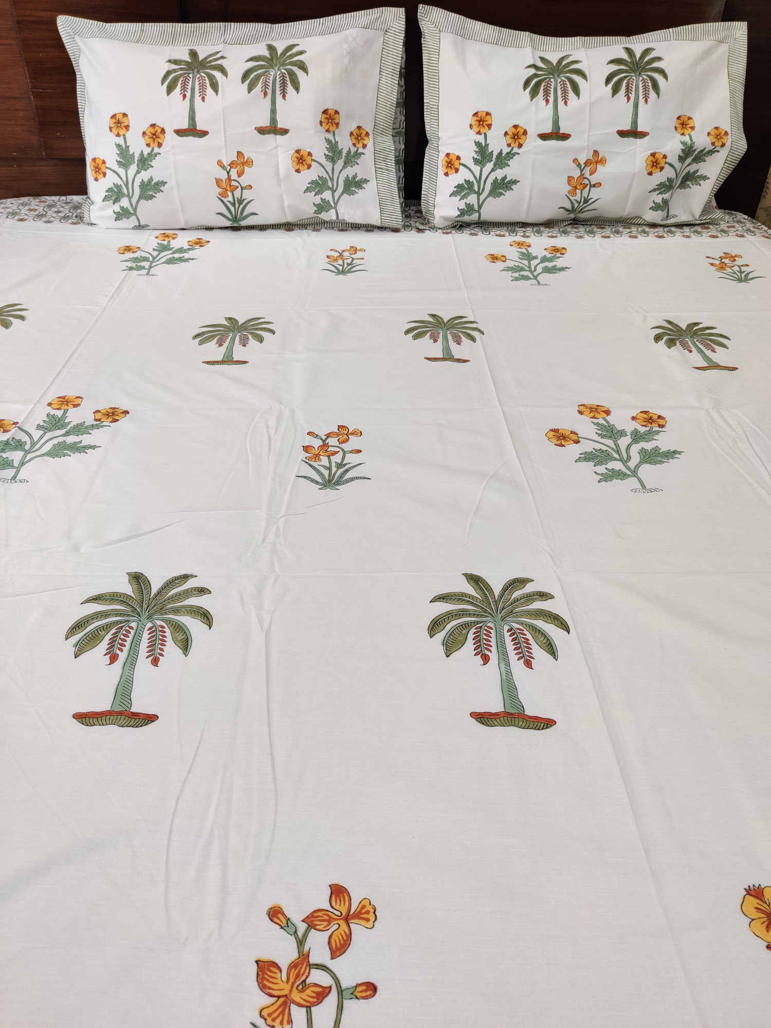 Jaipuri Block Print Bedsheet - South Bagh Hand Block Print Cotton King Size