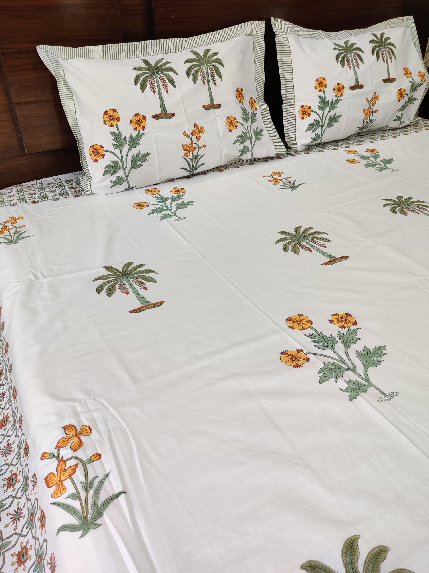 Jaipuri Block Print Bedsheet - South Bagh Hand Block Print Cotton King Size