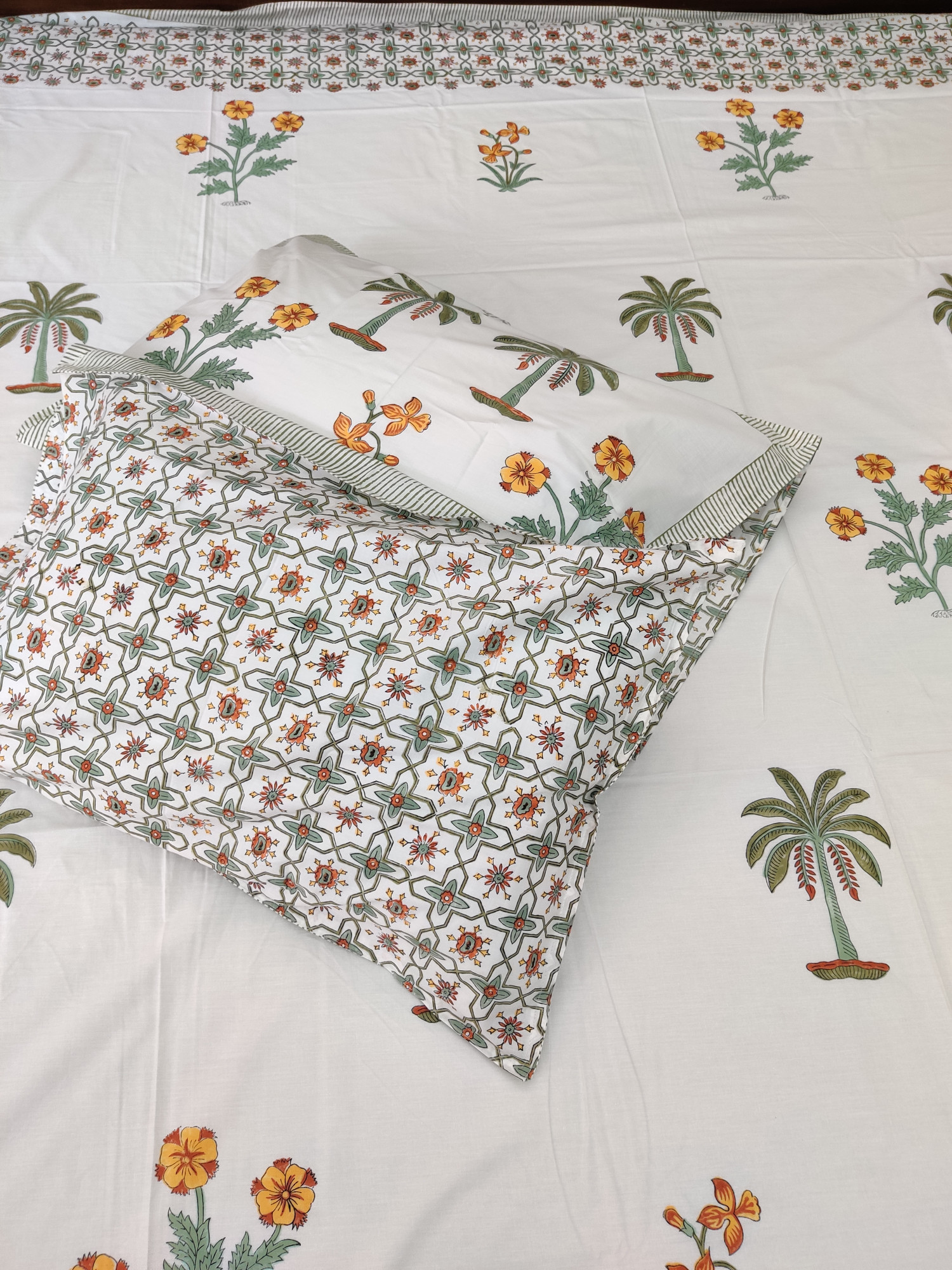 Jaipuri Block Print Bedsheet - South Bagh Hand Block Print Cotton King Size