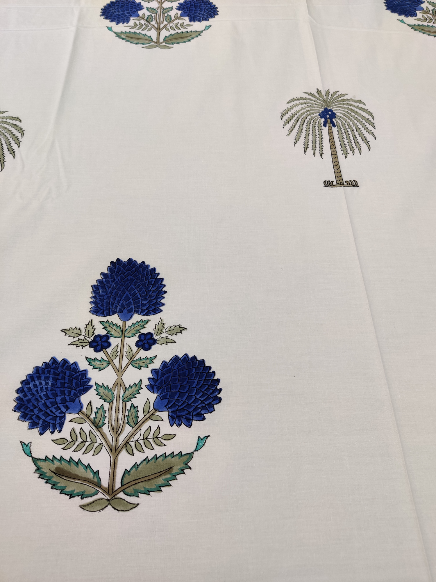 Jaipuri Block Print Bedsheet - Palm Hand Block Print Cotton King Size