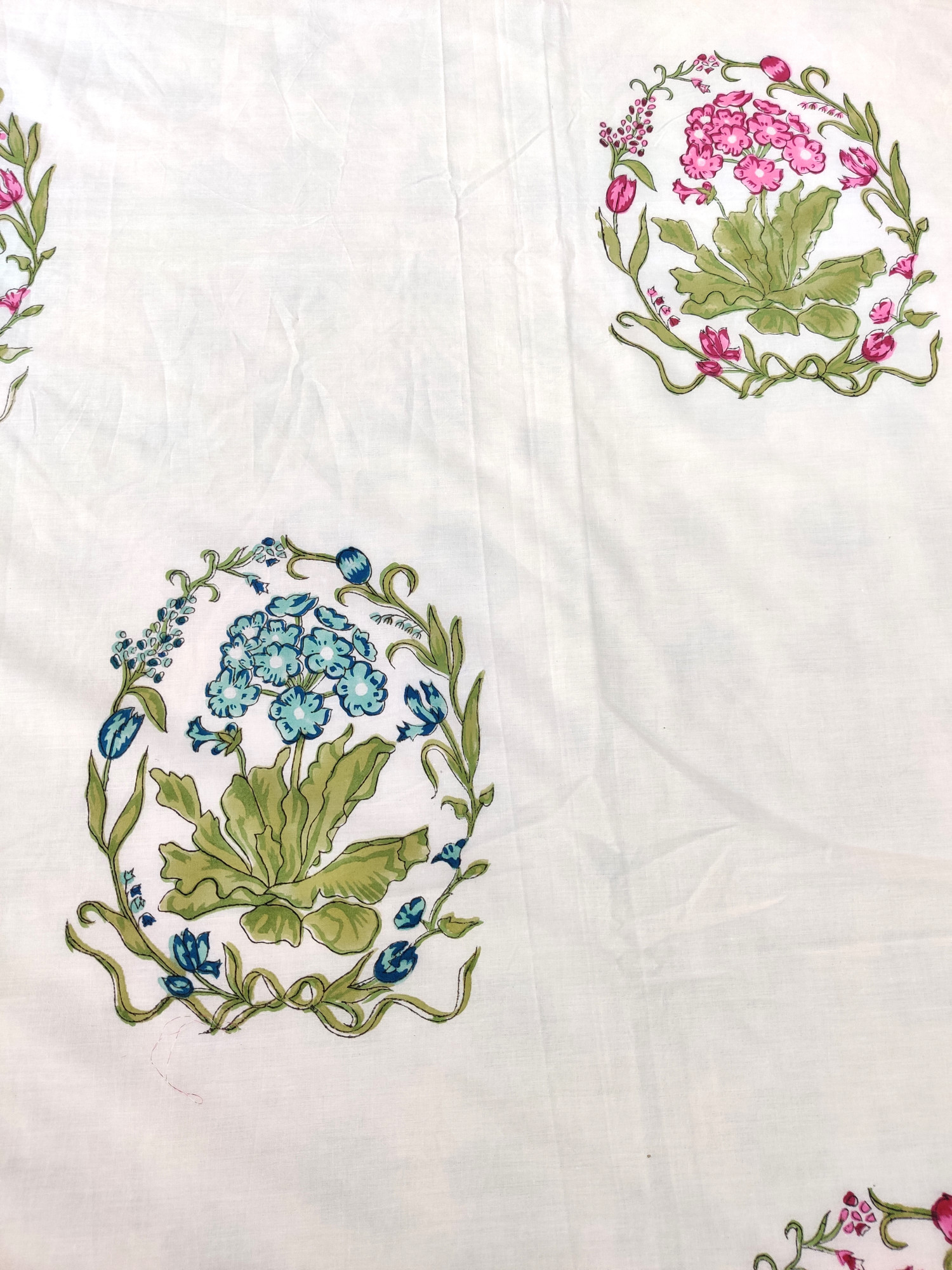 Block Print Dohar - Aqua Multiblock Hand Block Print Mulmul Cotton Jaipuri