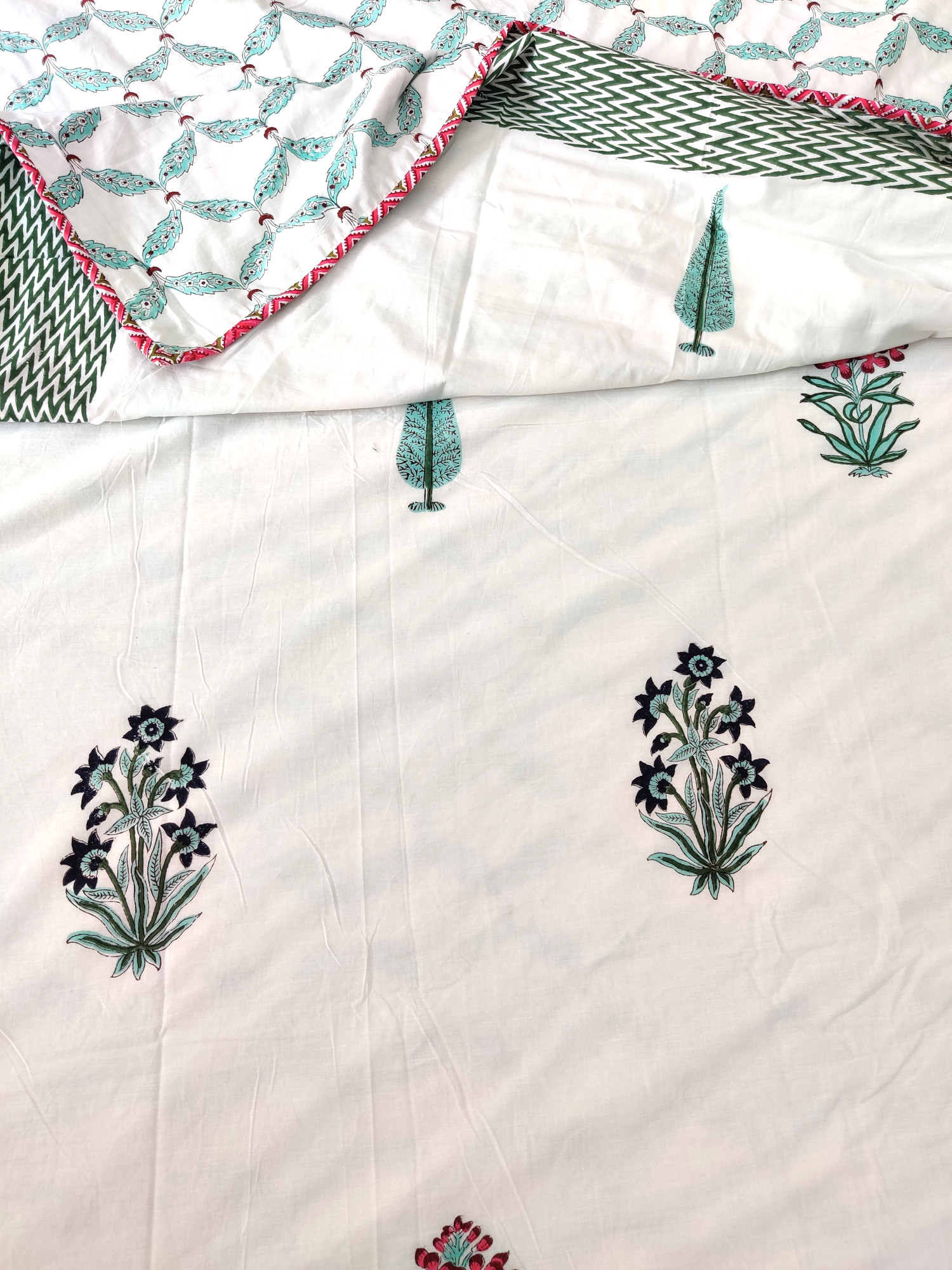 Block Print Dohar - Multiblock Hand Block Print Premium Mulmul Jaipuri