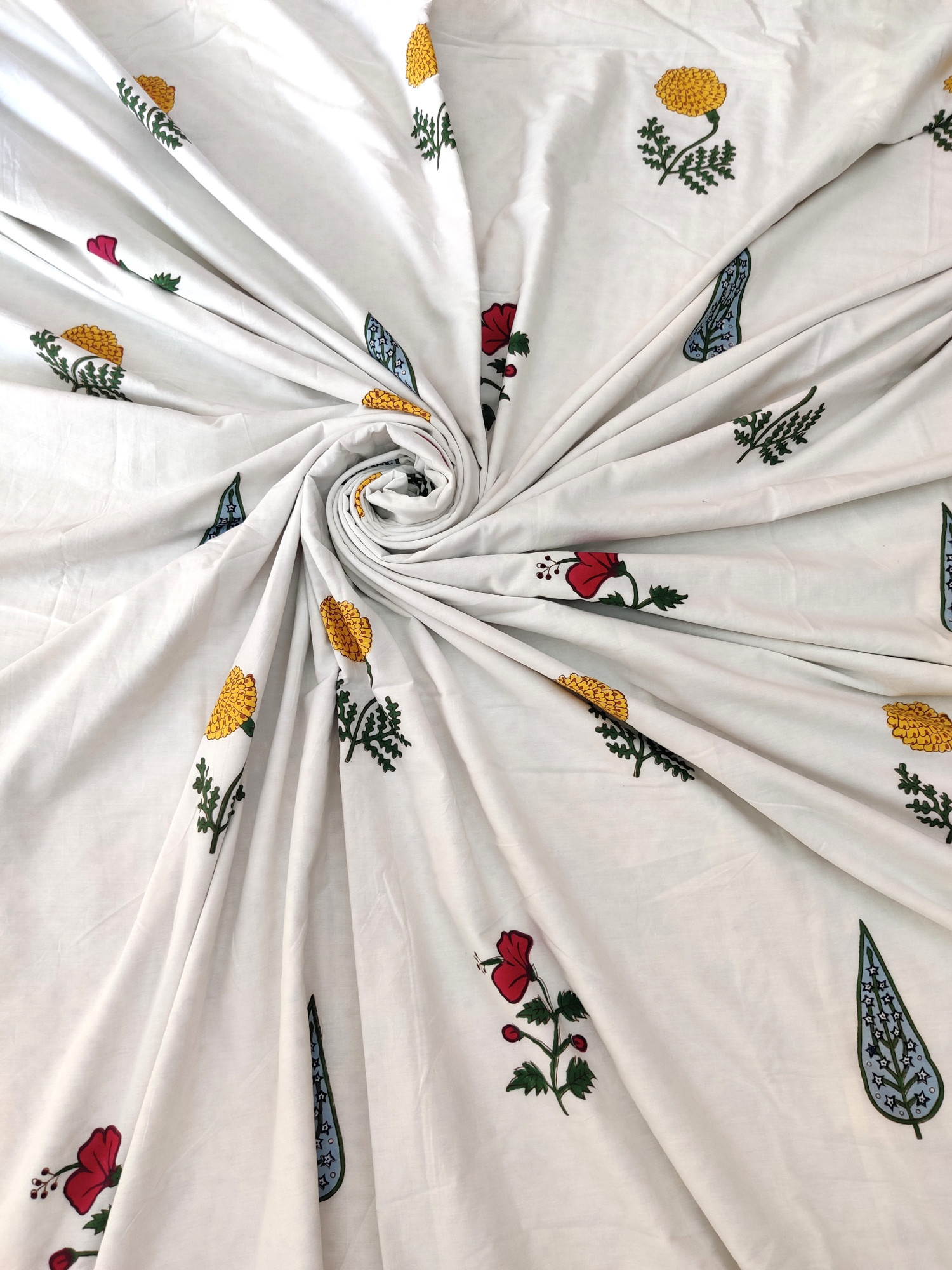Block Print Dohar - Tropical Hand Block Print Mulmul Premium Jaipuri