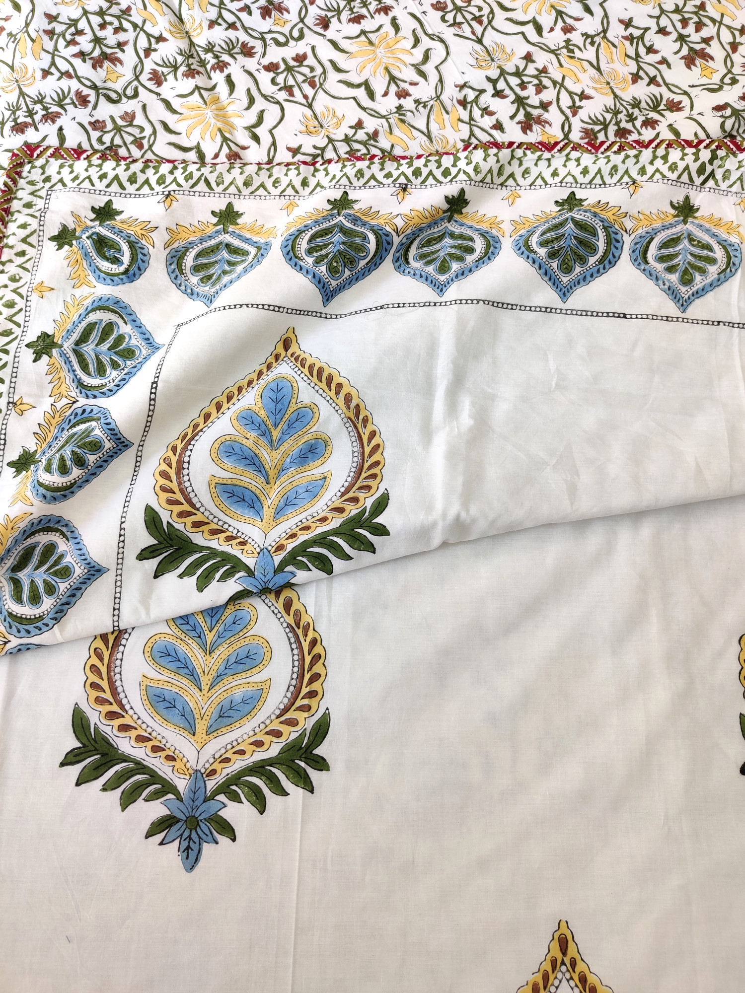 Block Print Dohar - Double Pathi Hand Block Print Percale Cotton Jaipuri