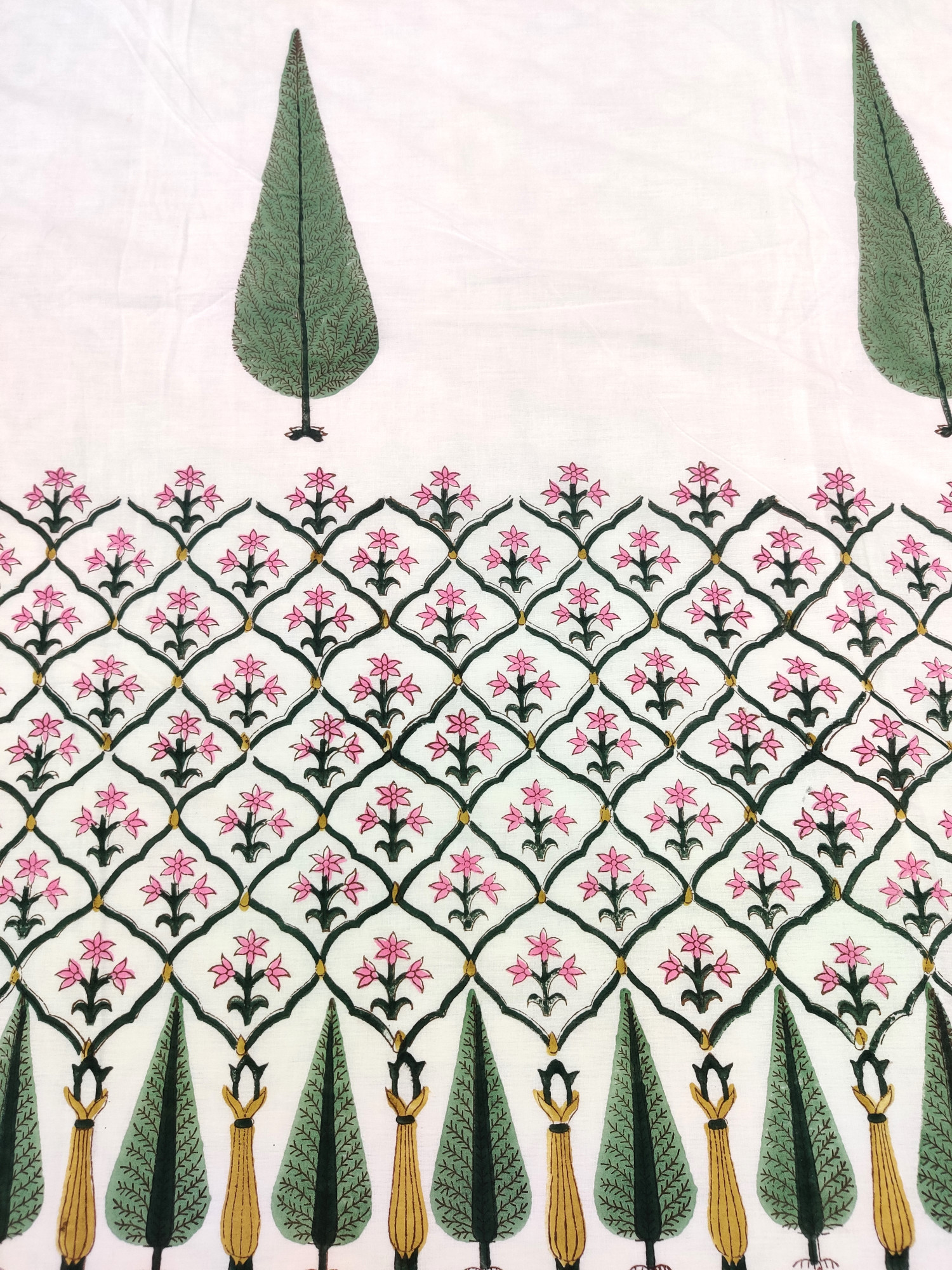 Block Print Dohar - Fern Jaal Hand Block Print Cotton Jaipuri