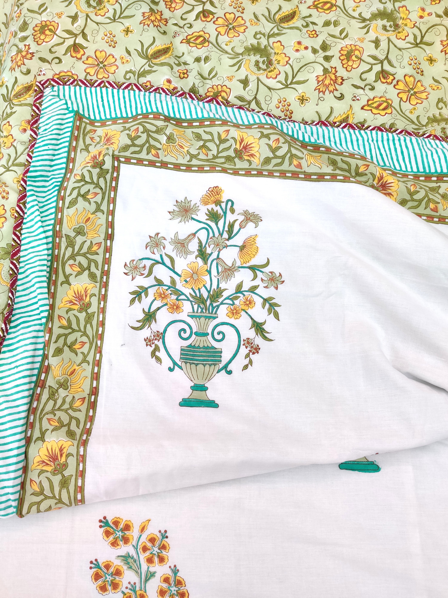 Block Print Dohar - Chic Garden Hand Block Print Mulmul Jaipuri