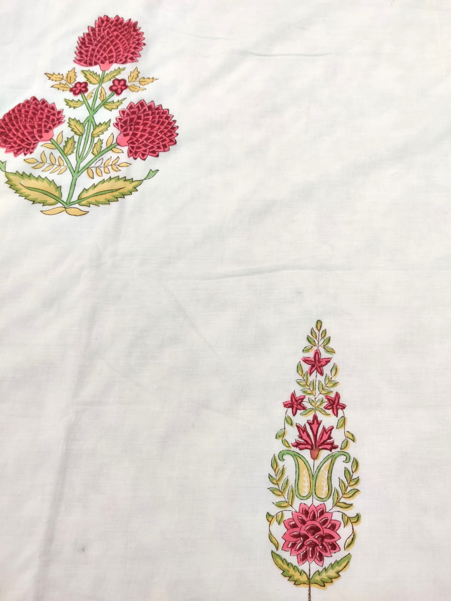 Block Print Dohar - Dual Red Boota Hand Block Print Mulmul Cotton Jaipuri