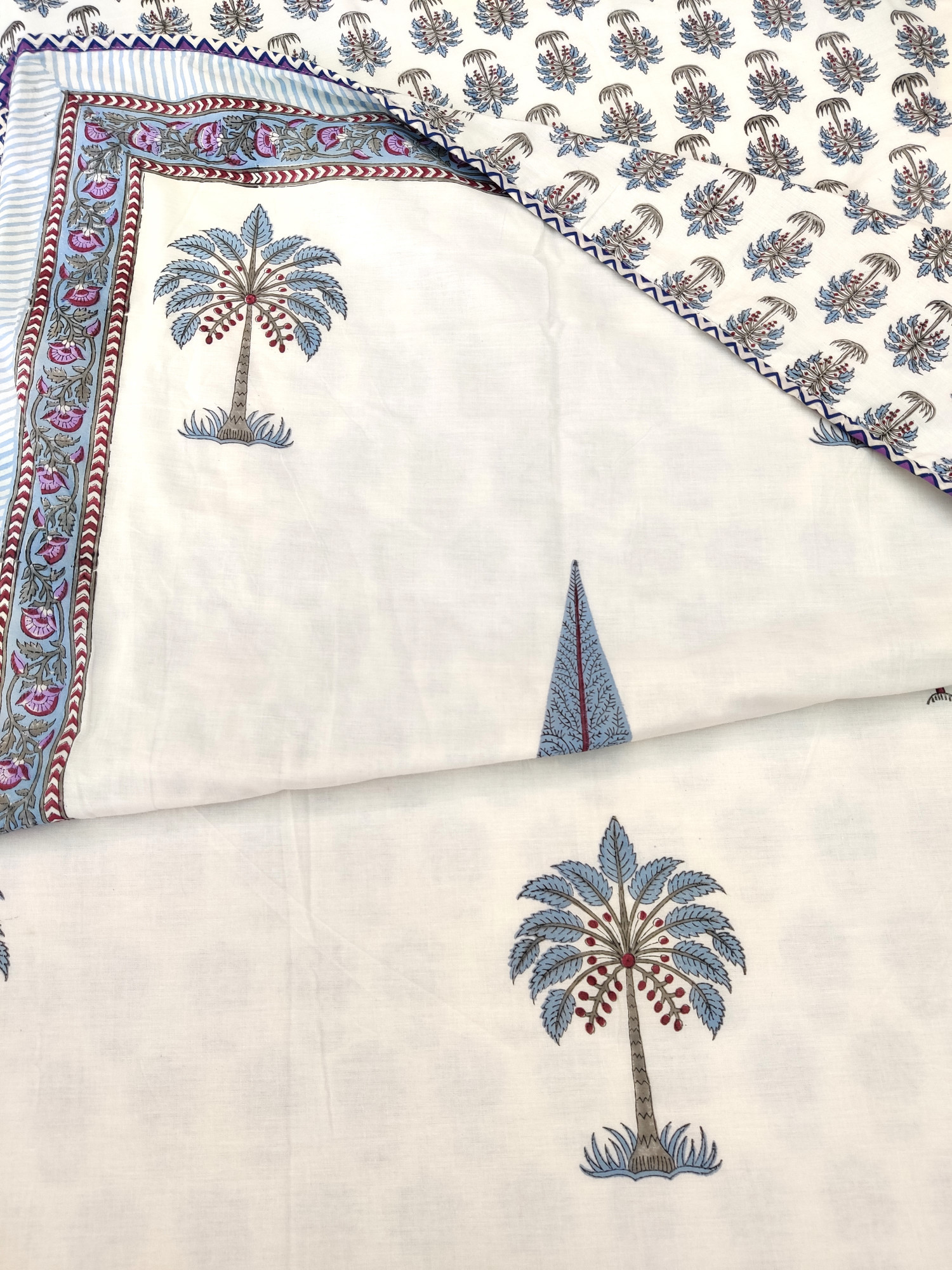 Block Print Dohar - Pine Hand Block Print Premium Cotton Jaipuri