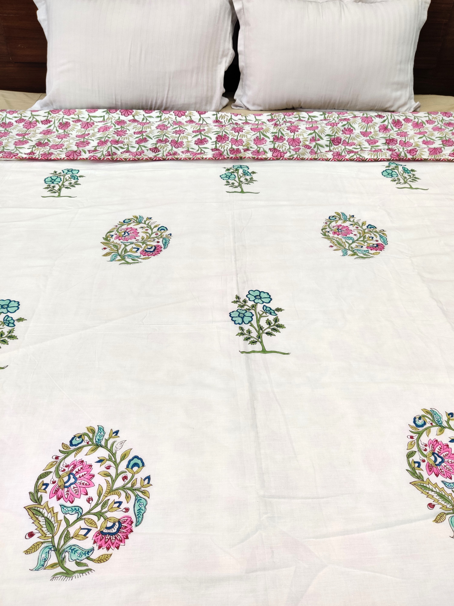 Block Print Dohar - Double Border Hand Block Print Premium Cotton Jaipuri