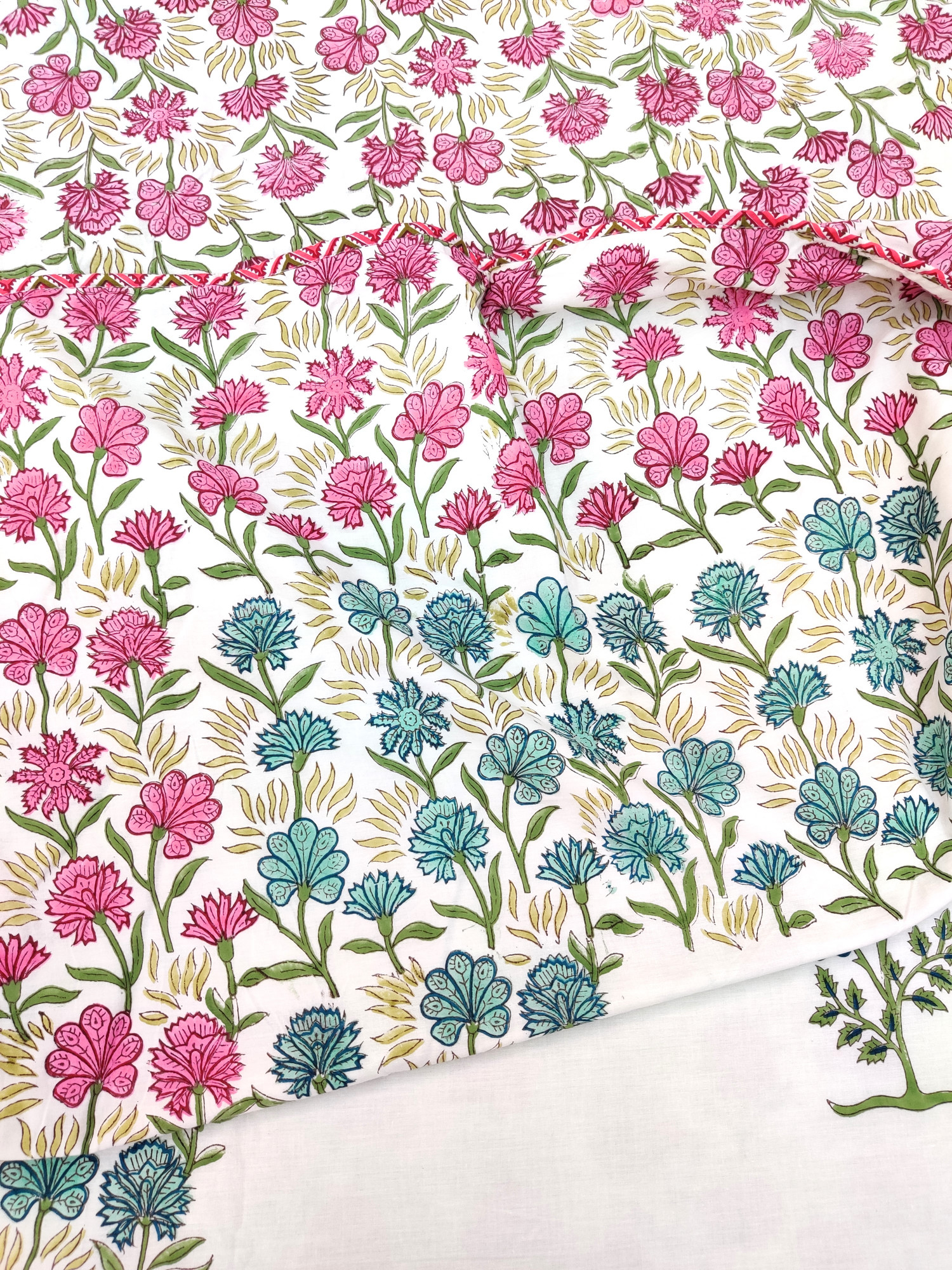 Block Print Dohar - Double Border Hand Block Print Premium Cotton Jaipuri