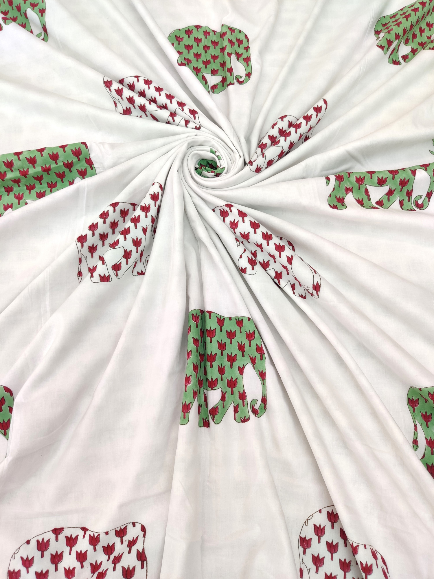 Block Print Dohar - Double Haathi Hand Block Print 100% Cotton Jaipuri