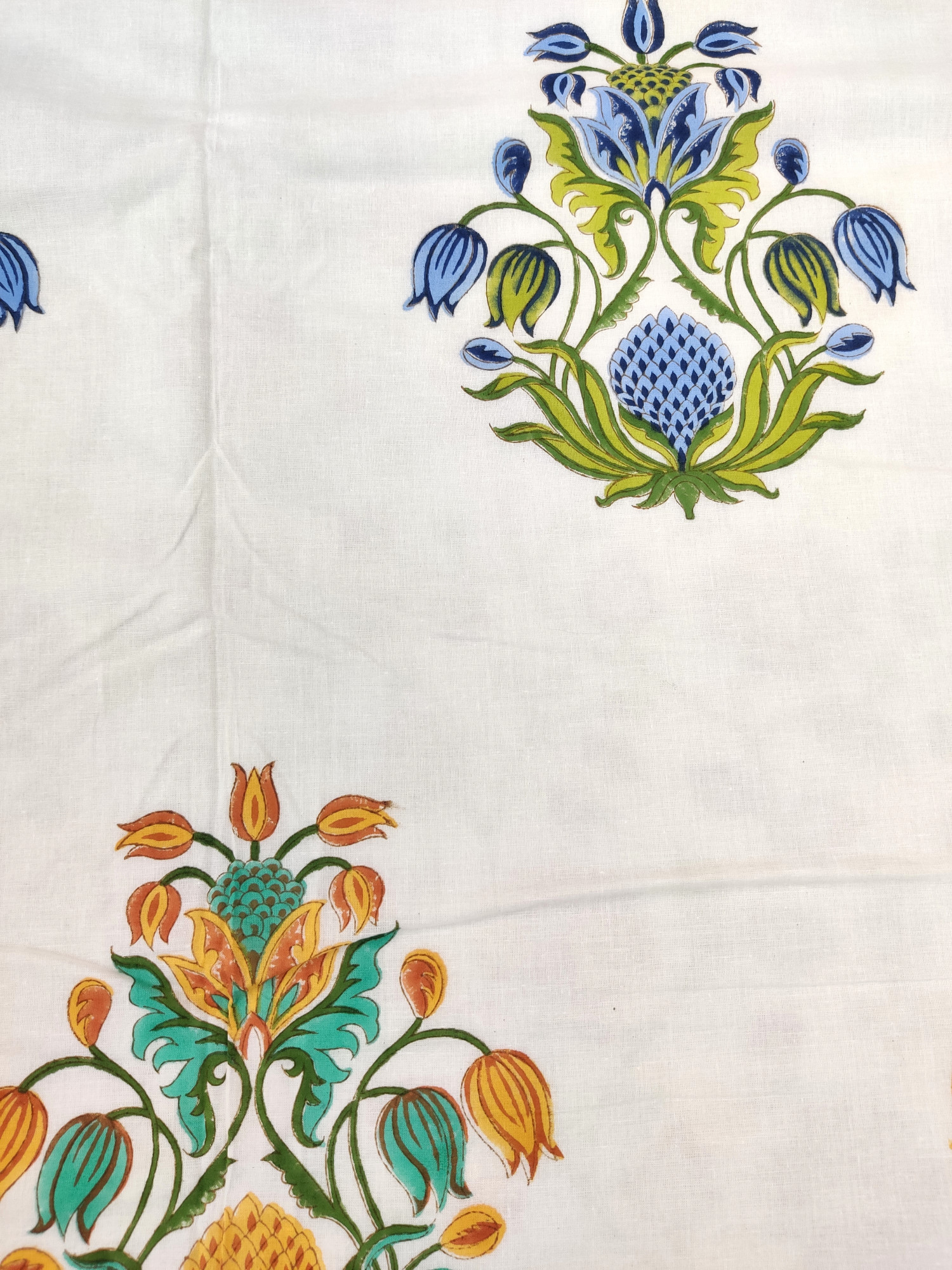 Block Print Dohar - Jasmine Reversible Hand Block Print 100% Cotton Jaipuri