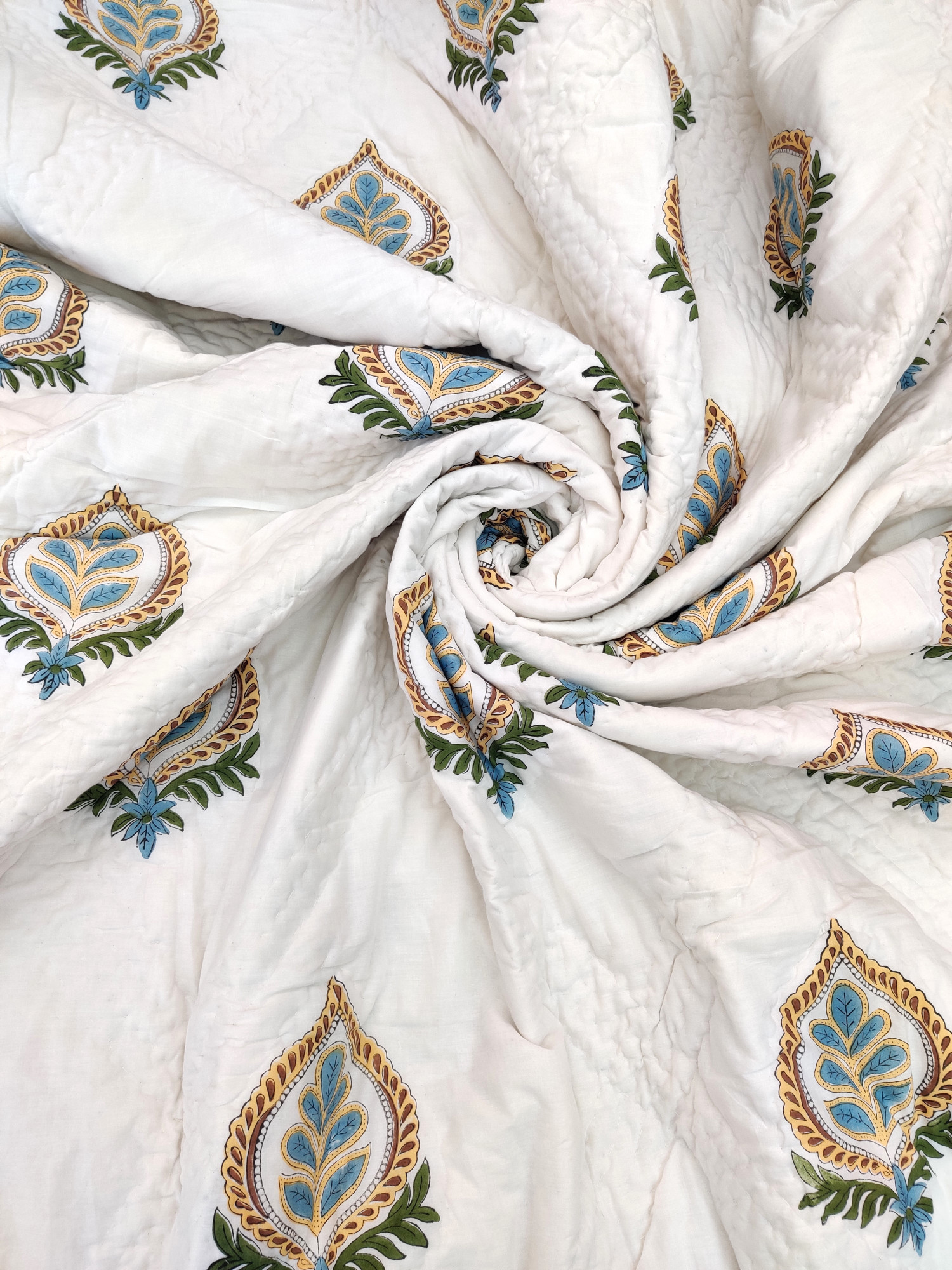 Hand Block Print Mulmul Quilt - Cotton Double Pathi Soft Jaipuri Razai Double