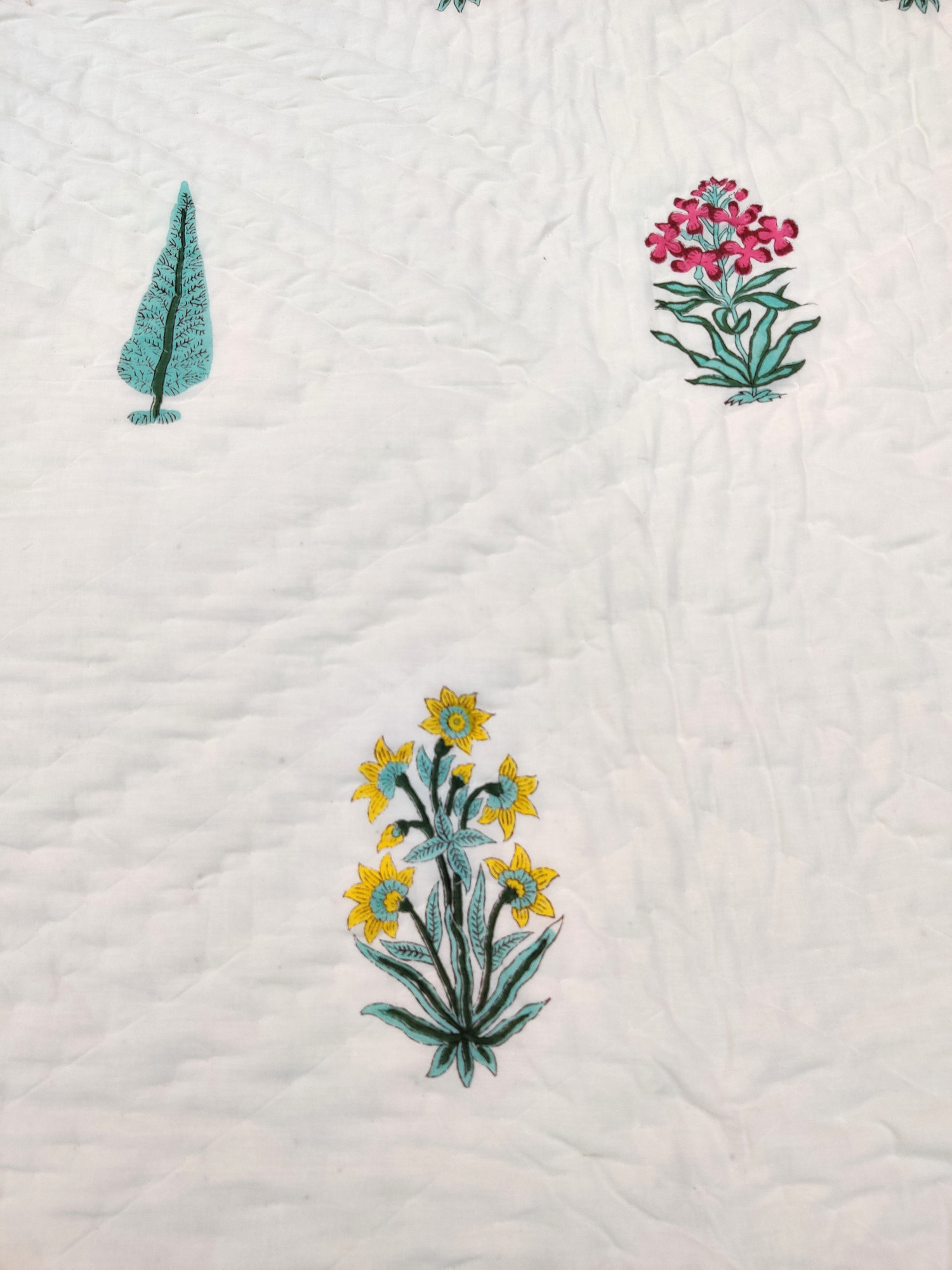 Hand Block Print Mulmul Quilt - Multiblock Blockprinted Soft Jaipuri Razai Double