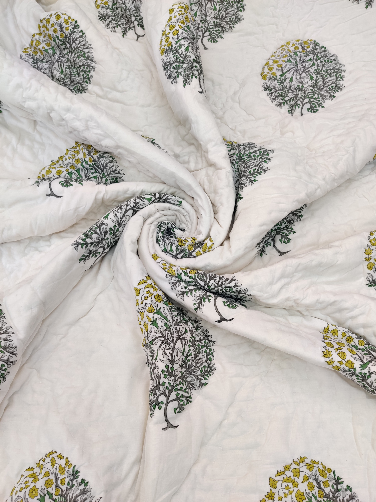 Hand Block Print Mulmul Quilt - Double Block Soft Jaipuri Razai Double