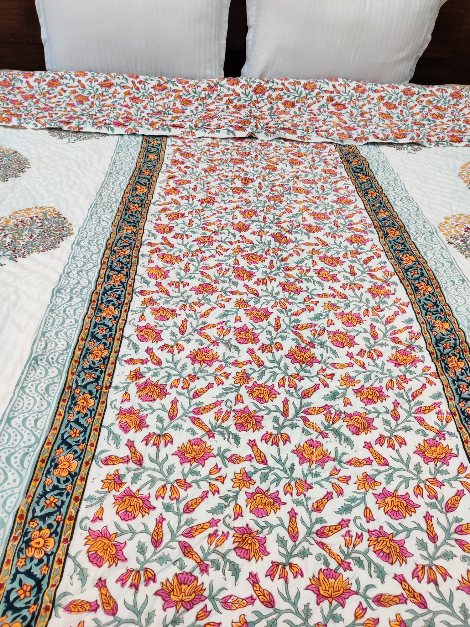 Hand Block Print Mulmul Quilt - Mix Pattern Soft Jaipuri Razai Double