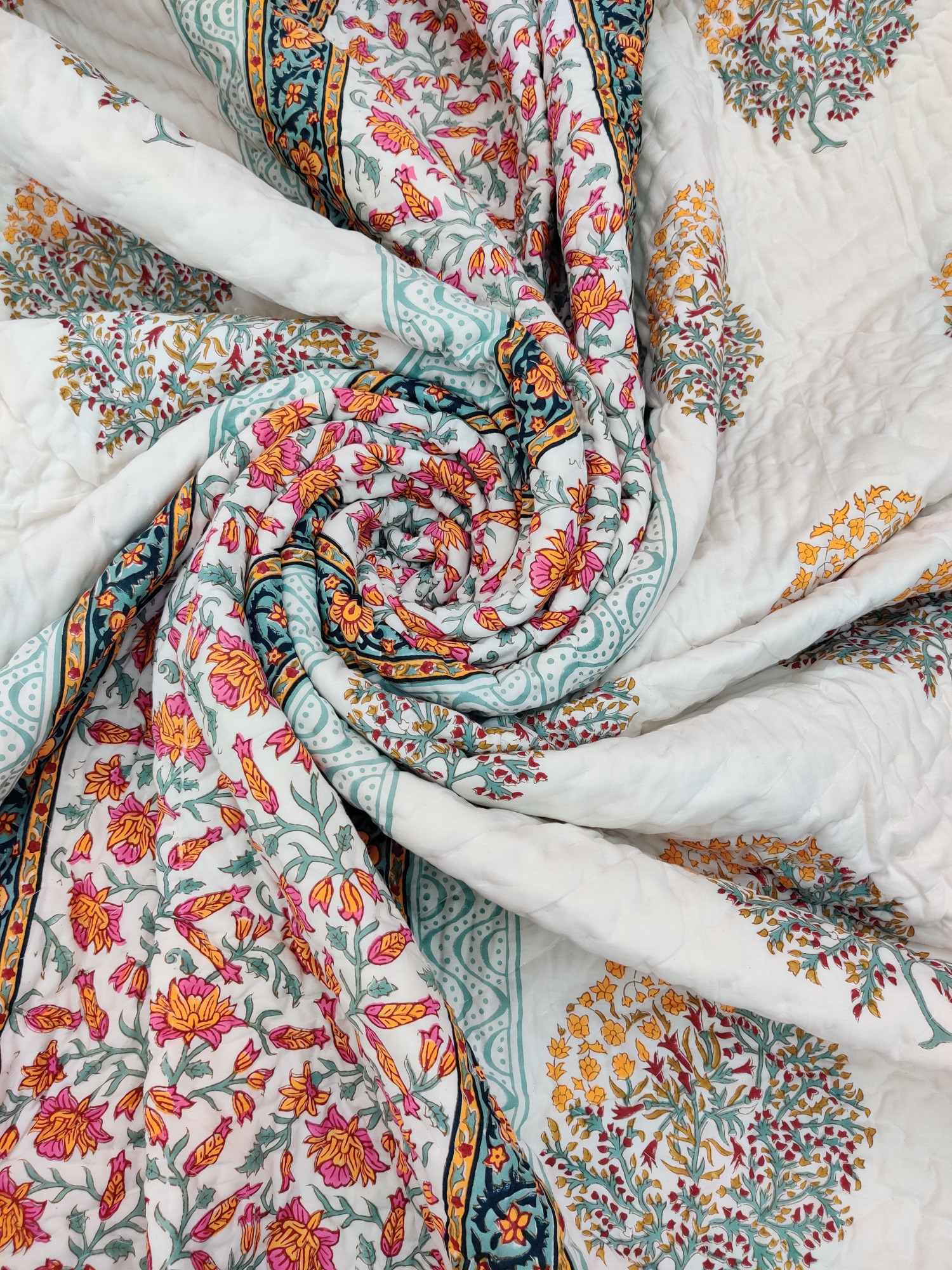 Hand Block Print Mulmul Quilt - Mix Pattern Soft Jaipuri Razai Double