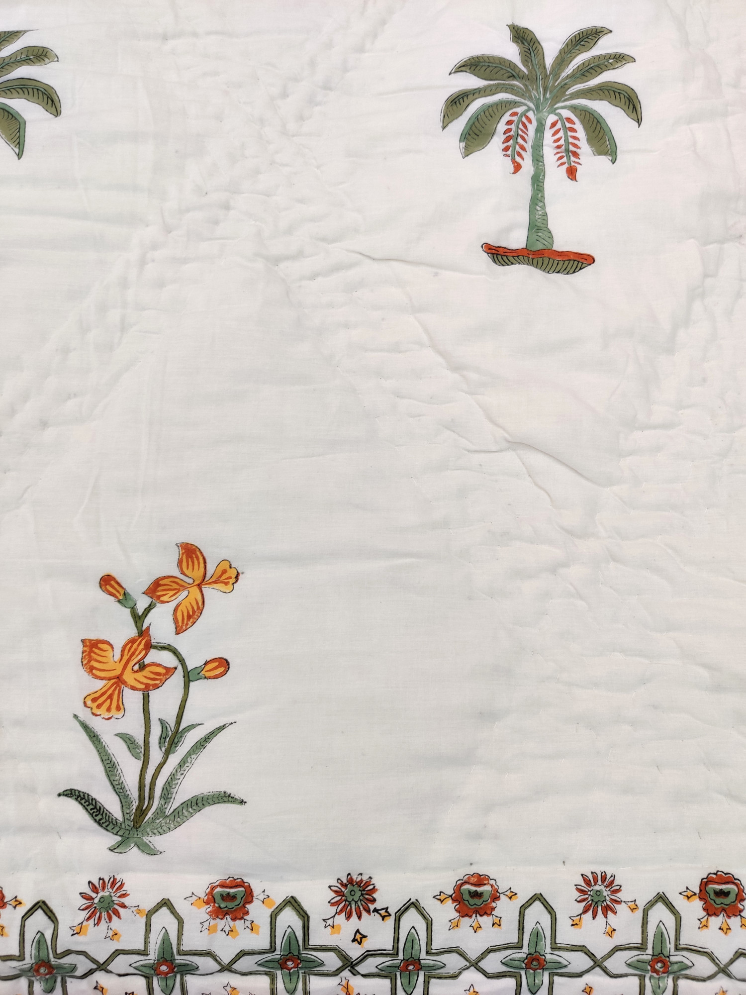 Hand Block Print Mulmul Quilt - South Bagh Soft Jaipuri Razai Double
