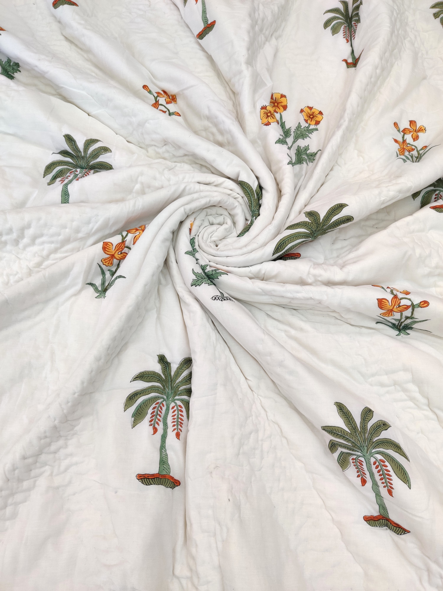 Hand Block Print Mulmul Quilt - South Bagh Soft Jaipuri Razai Double