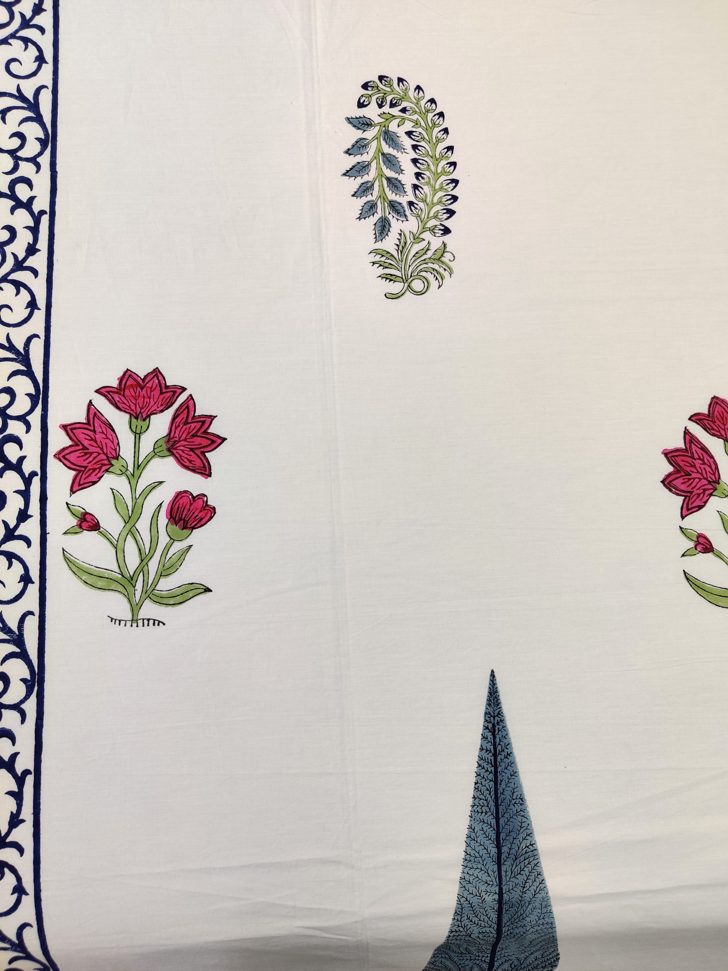 Jaipuri Block Print Bedsheet - Multi Boota Hand Block Print Cotton Double