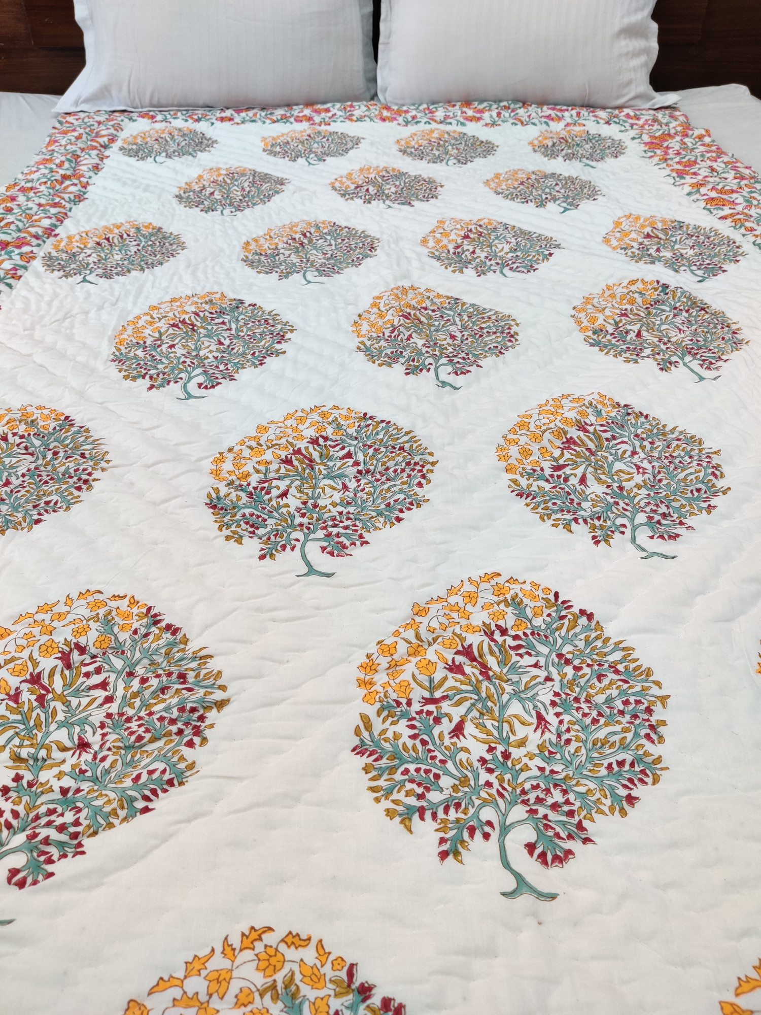 Hand Block Print Mulmul Quilt - Mix Pattern Soft Jaipuri Razai Double