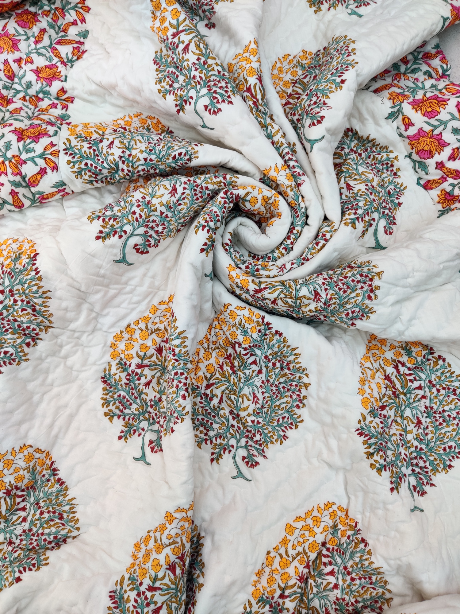 Hand Block Print Mulmul Quilt - Mix Pattern Soft Jaipuri Razai Double