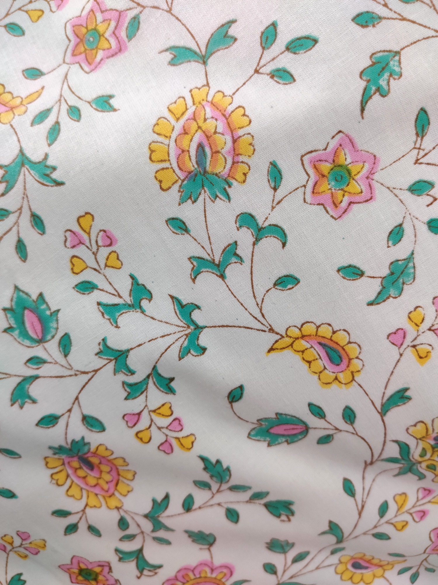 Block Print Cushion Cover - Malabar Bloomer Hand Block Print Premium Cotton 16x16 Pack of 5
