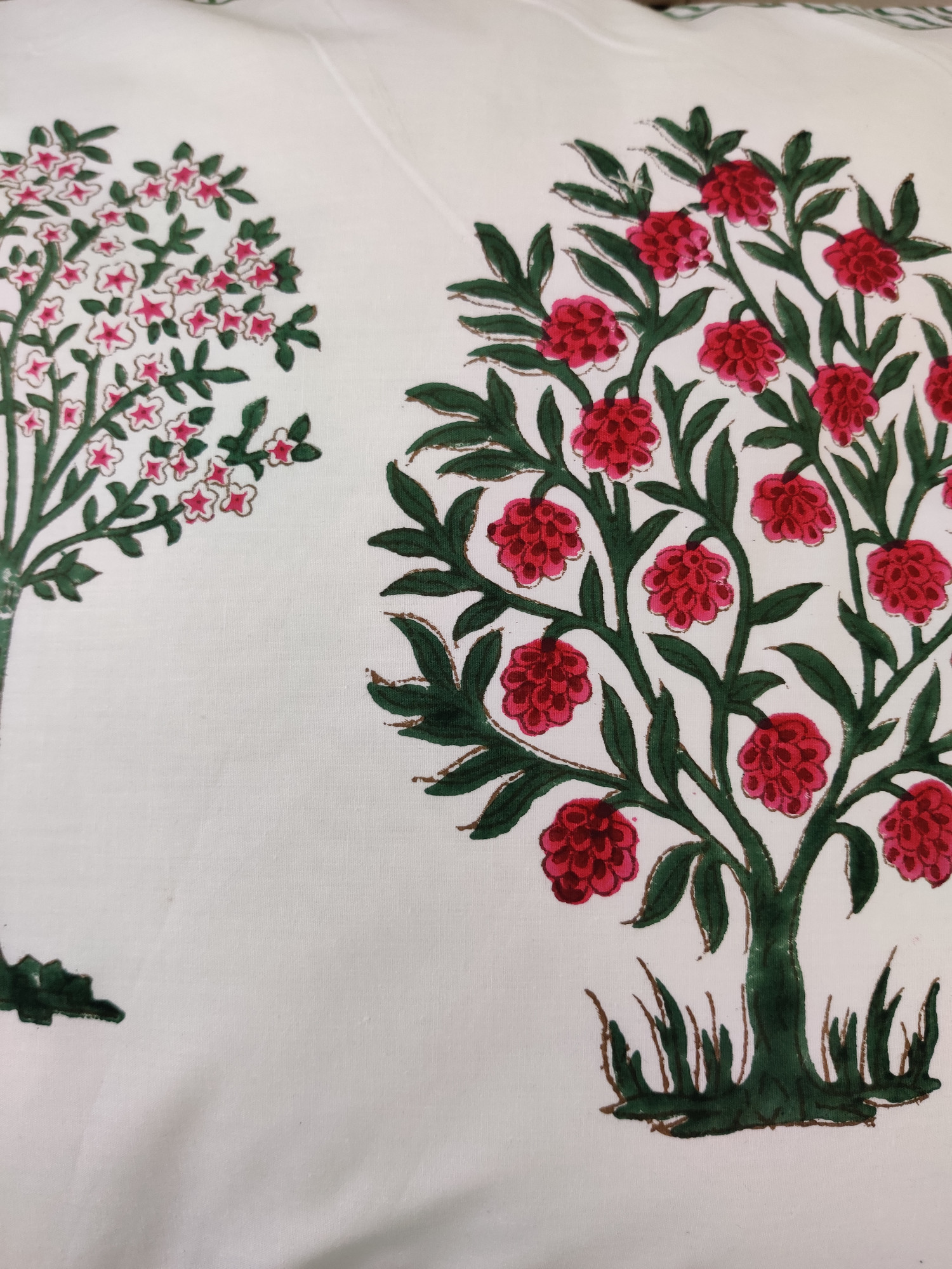 Block Print Cushion Cover - Anaar Hand Block Print Cotton 16x16 Pack of 5