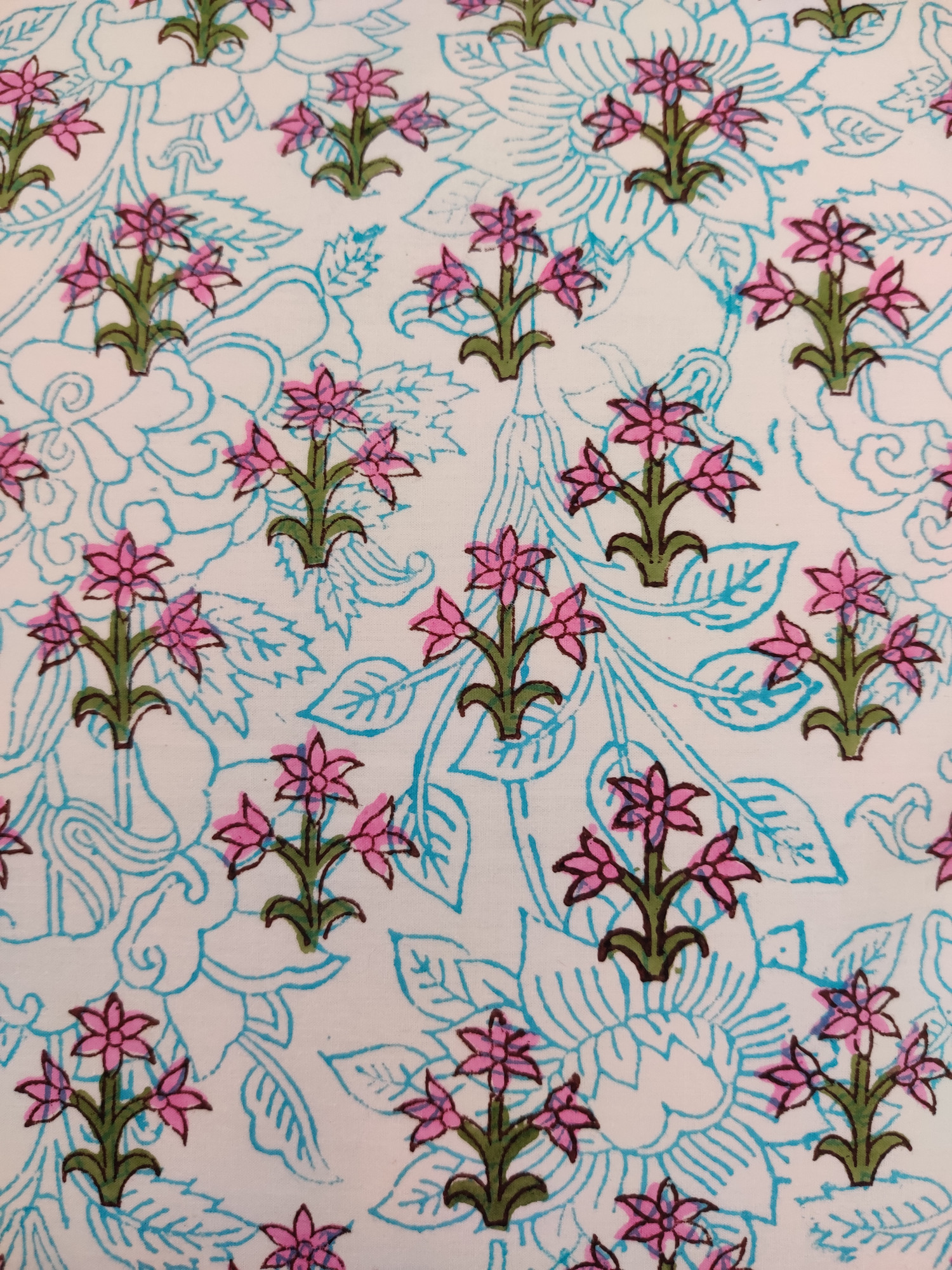 Block Print Cushion Cover - Aqua Pink Multiblock Hand Block Print Cotton 16x16 Pack of 5