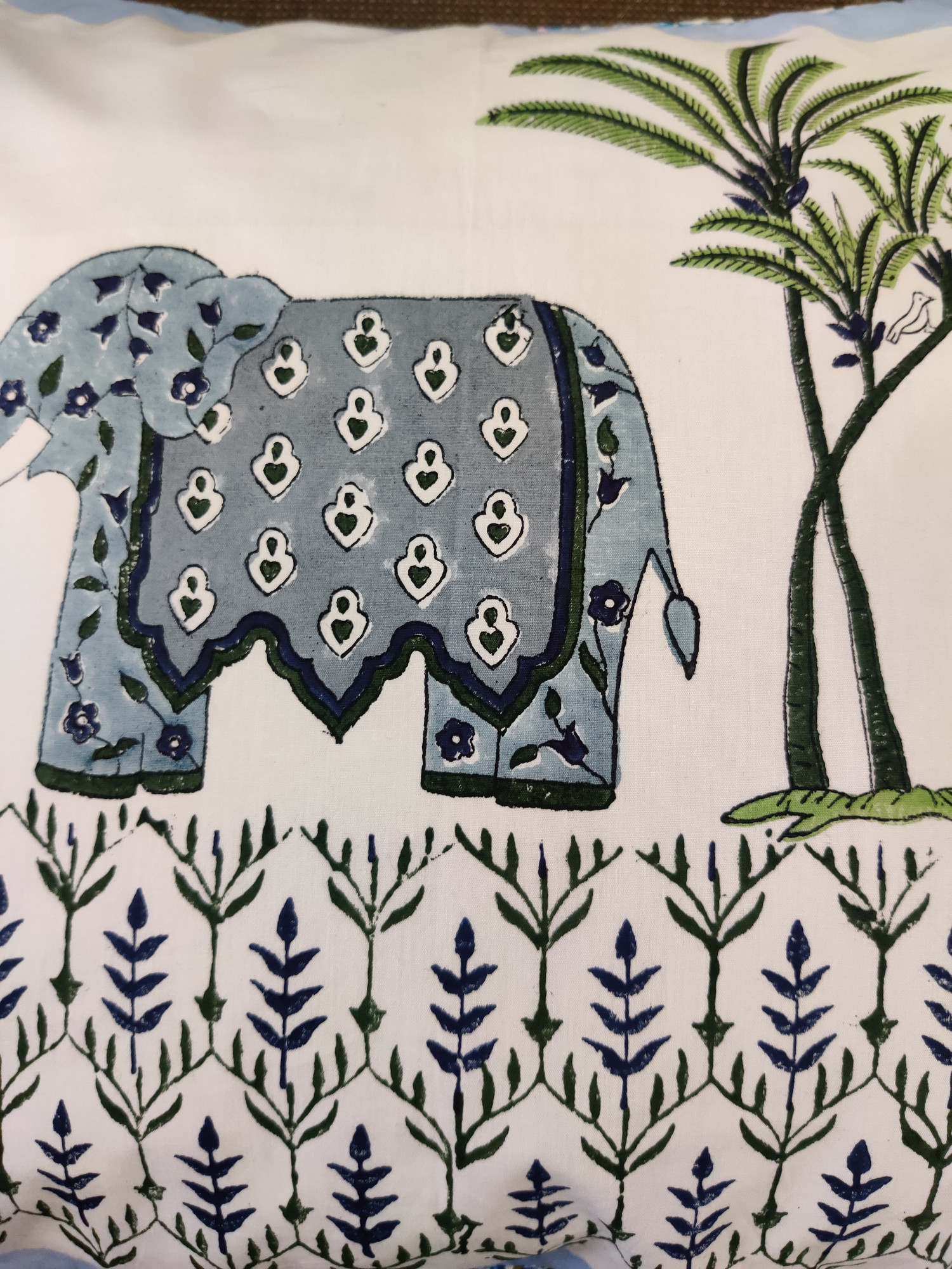 Block Print Cushion Cover - Grey Haathi Hand Block Print Cotton 16x16 Pack of 5