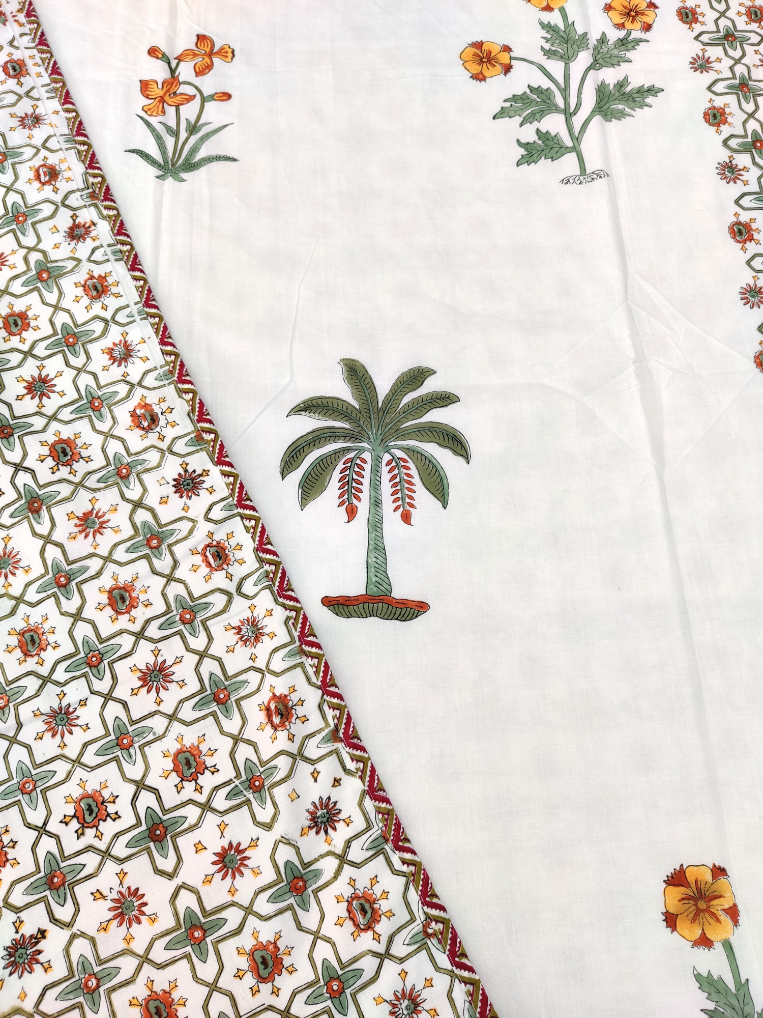 Block Print Dohar - South Bagh Hand Block Print Mulmul Cotton Jaipuri