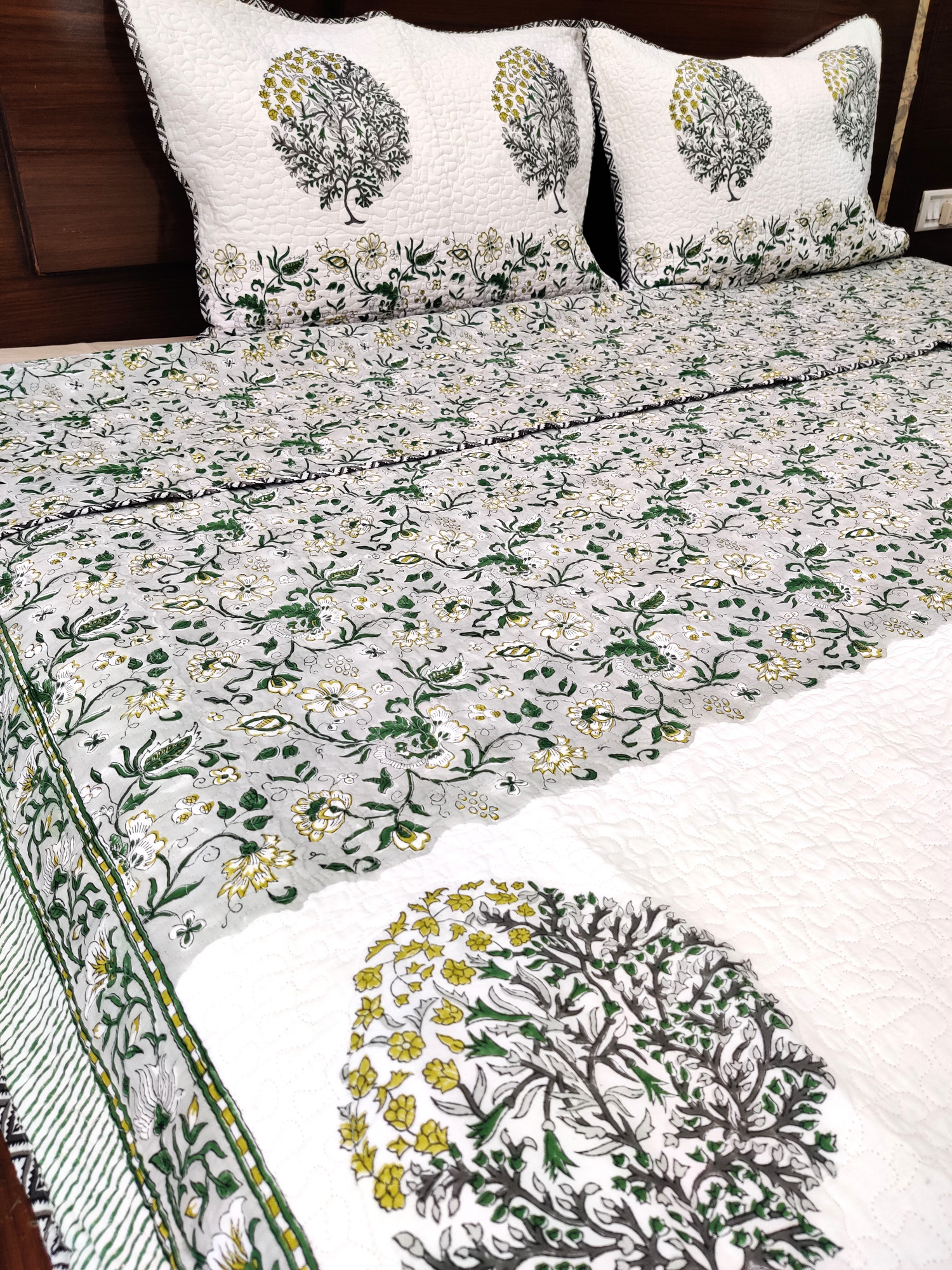 Block Print Bedcover - Double Block Hand Block Print Premium Cotton Double