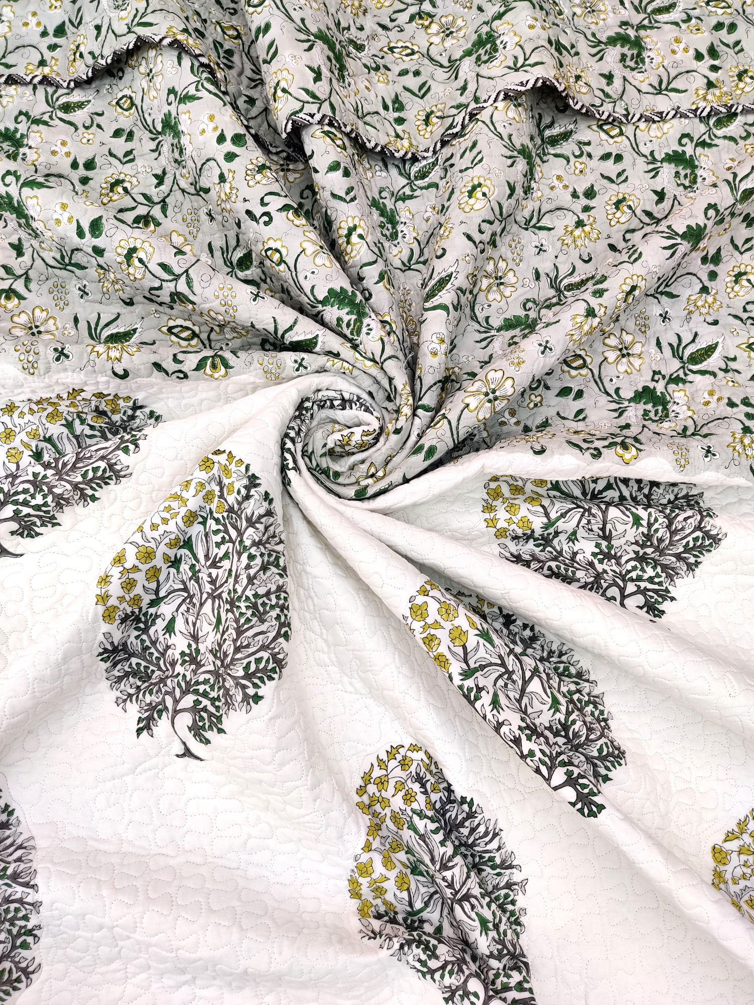 Block Print Bedcover - Double Block Hand Block Print Premium Cotton Double