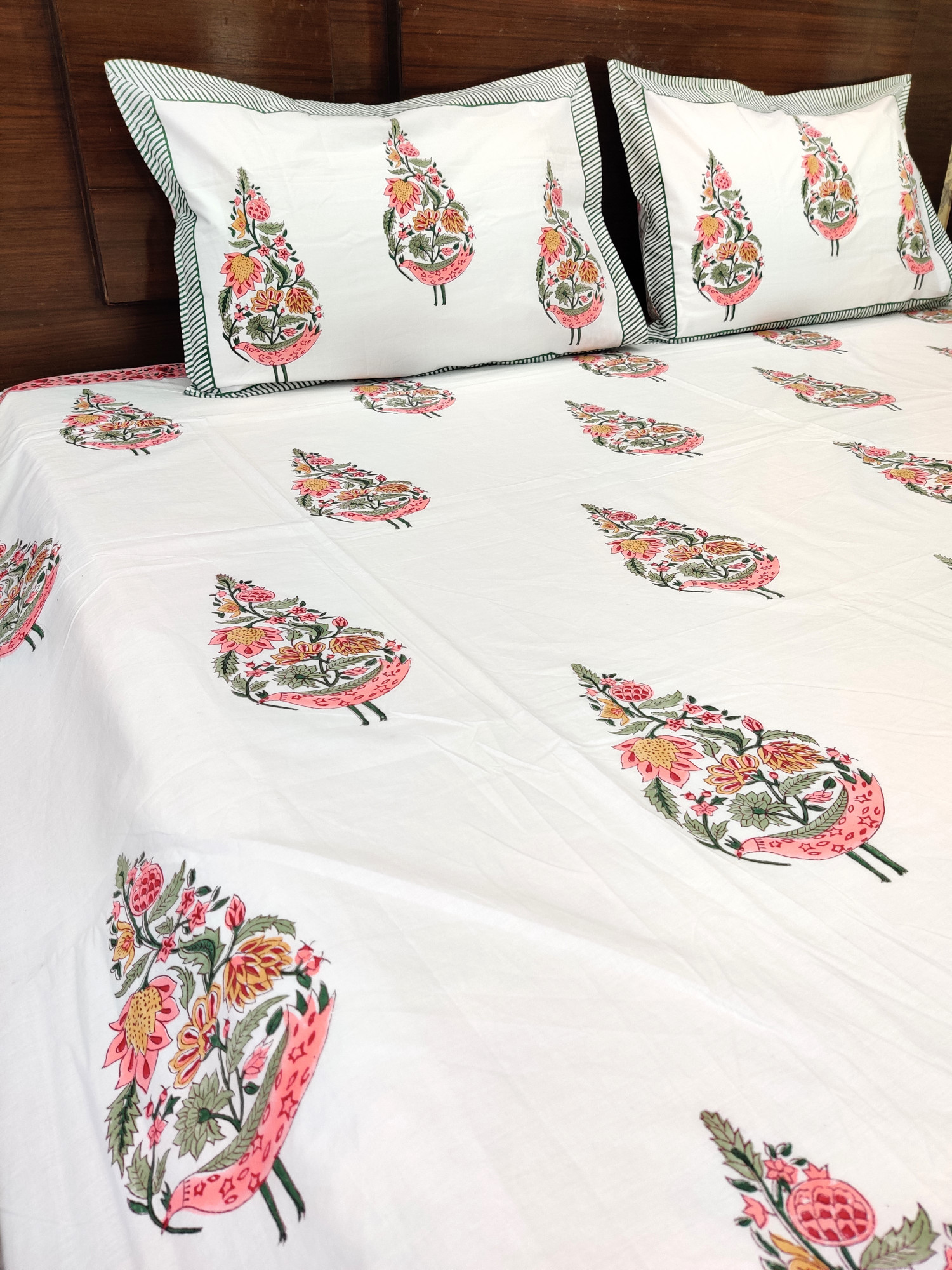 Jaipuri Block Print Bedsheet - Chiya Bhel Hand Block Print Cotton Double