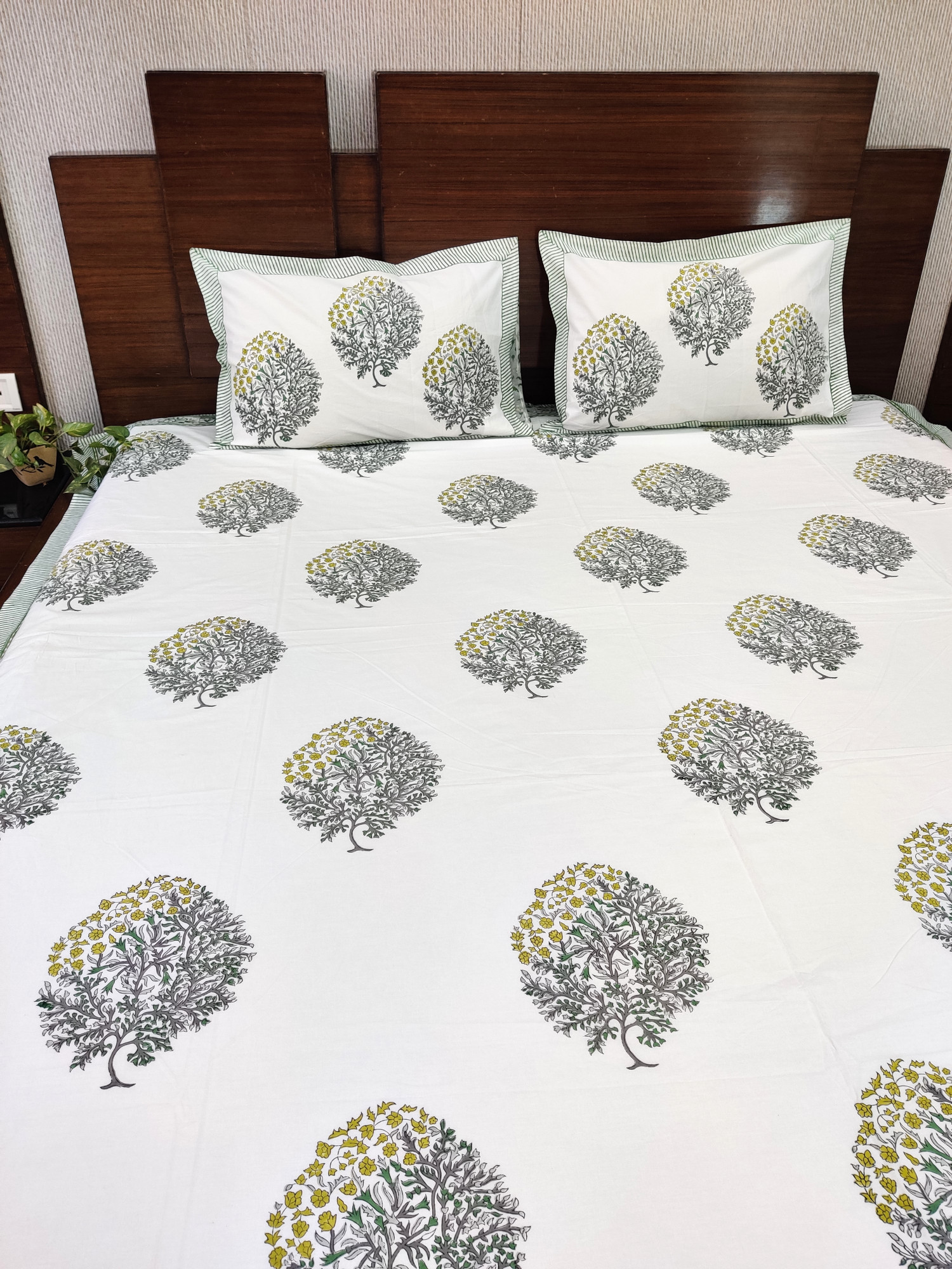 Jaipuri Block Print Bedsheet - Double Block 2 Hand Block Print Cotton King Size