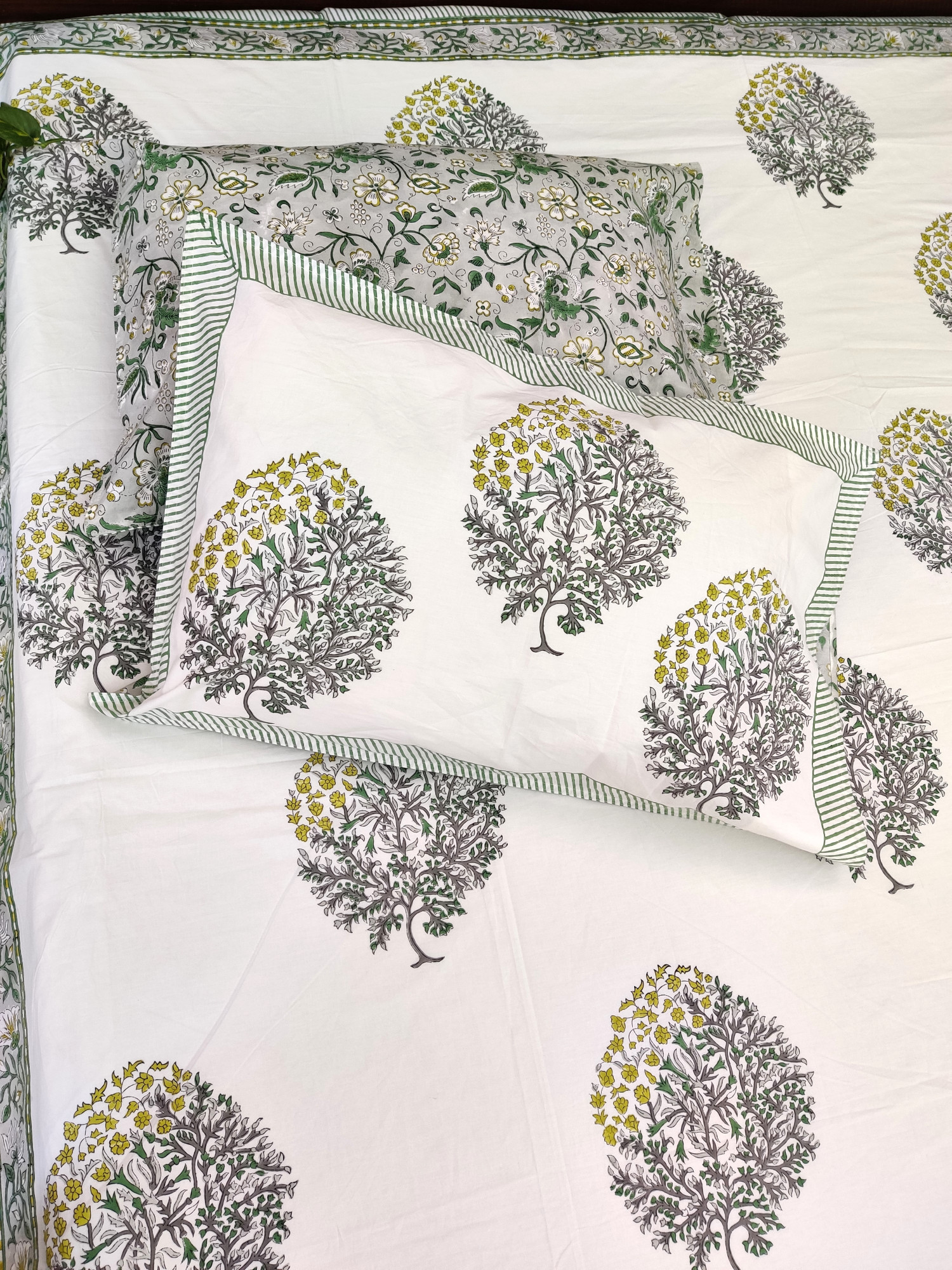 Jaipuri Block Print Bedsheet - Double Block 2 Hand Block Print Cotton King Size