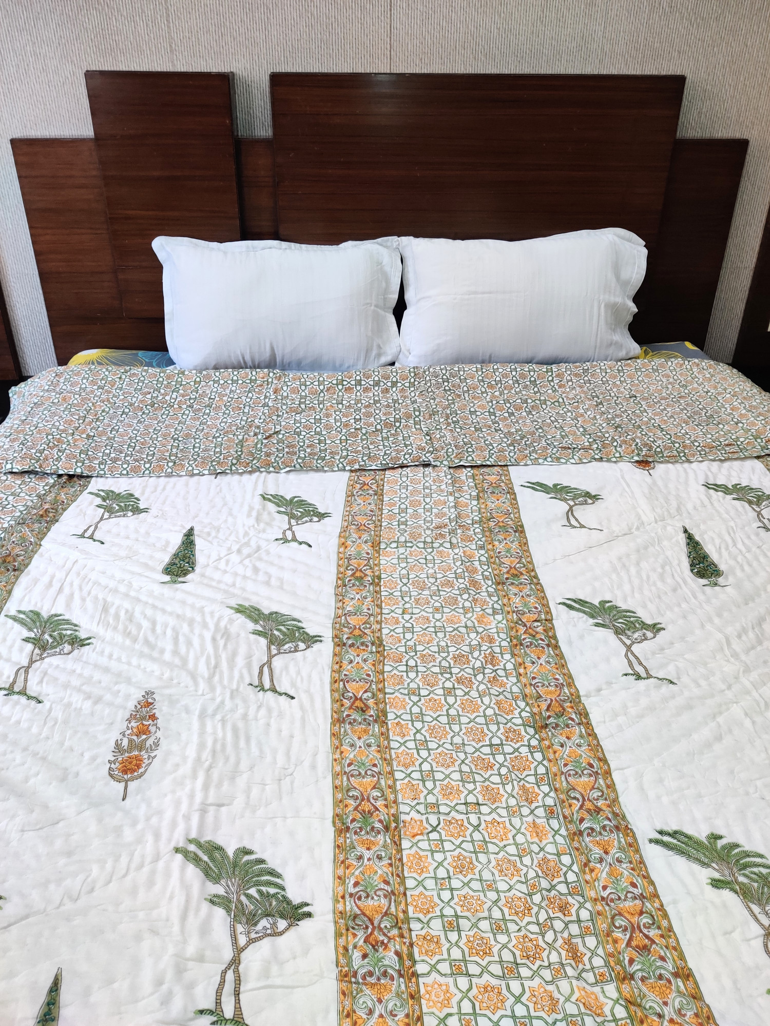 Hand Block Print Mulmul Quilt - south Jaal Soft Jaipuri Razai Double