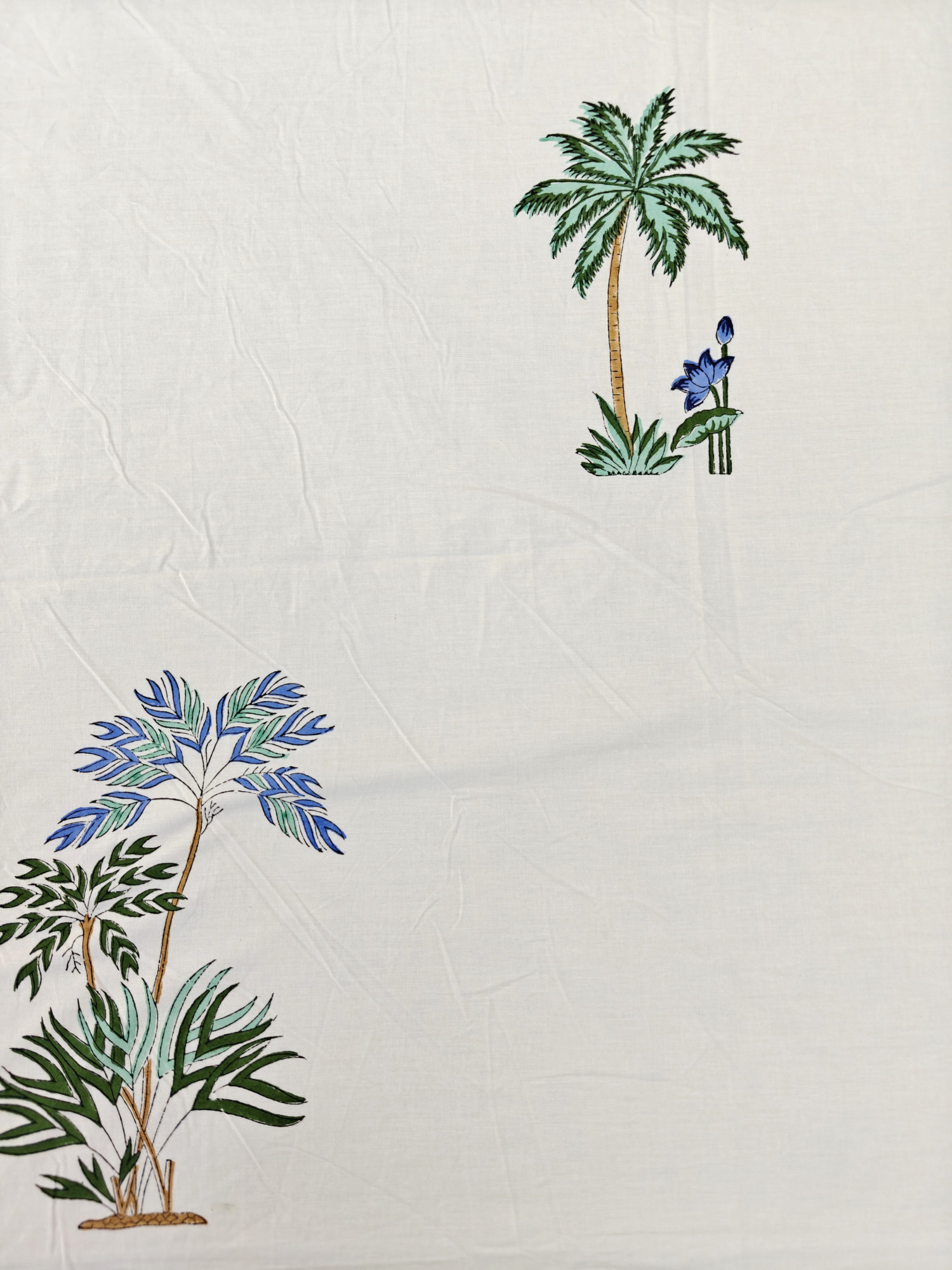 Jaipuri Block Print Bedsheet - Tropical Bliss Hand Block Print Cotton King Size