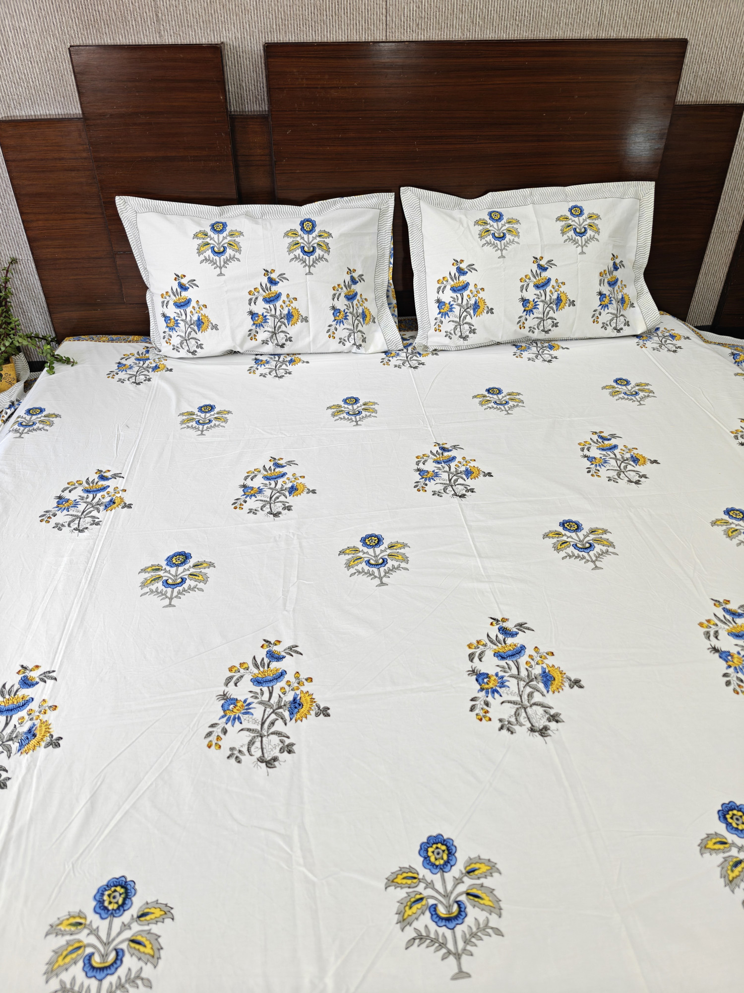 Jaipuri Block Print Bedsheet - Orchid Essence Hand Block Print Cotton King Size
