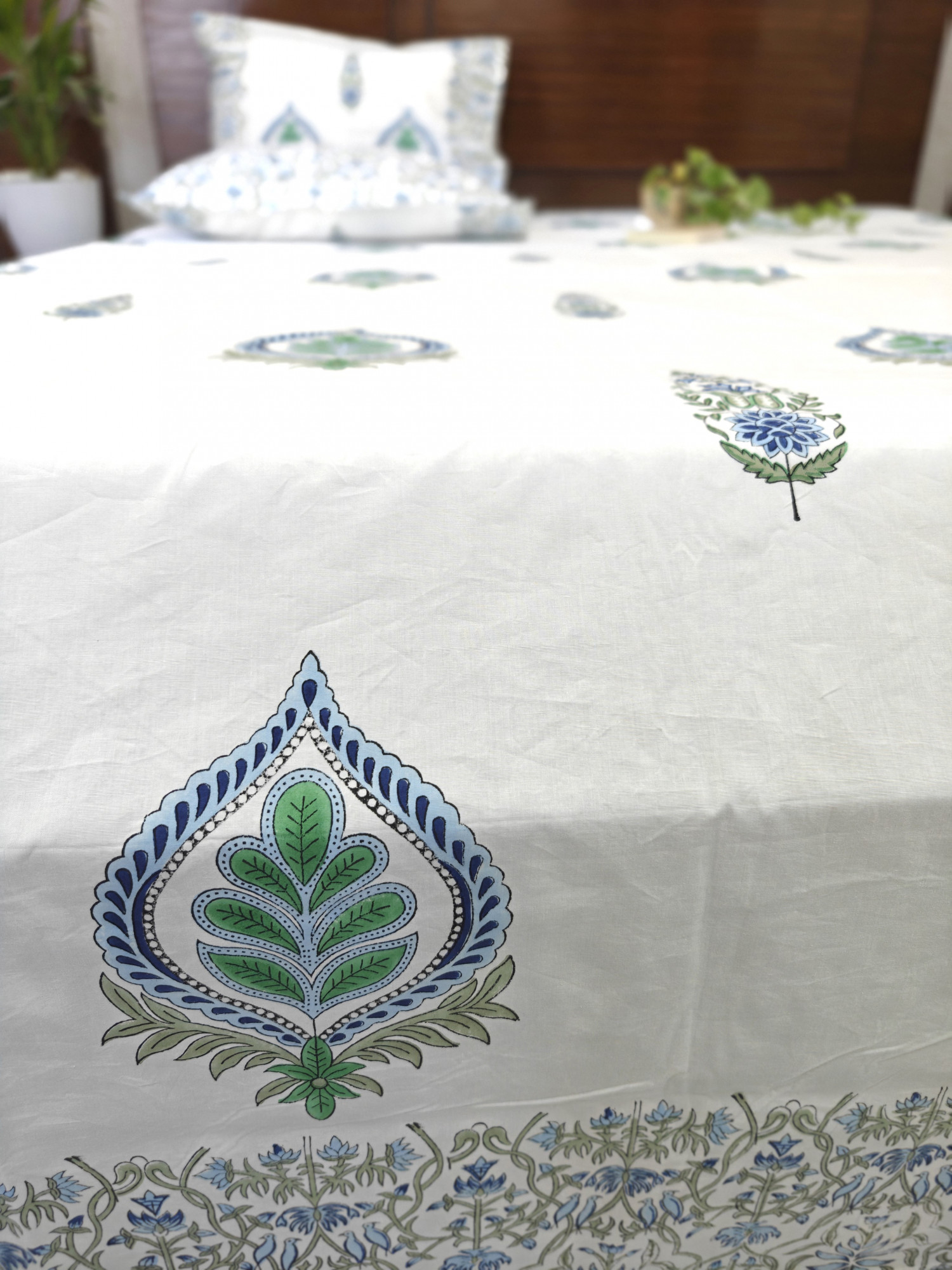 Jaipuri Block Print Bedsheet - BotaniCraft Hand Block Print Cotton King Size