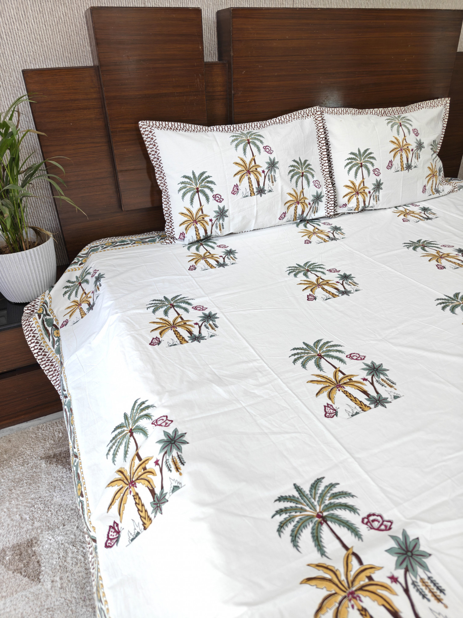 Jaipuri Block Print Bedsheet - Twin Trunks Tale Hand Block Print Cotton King Size