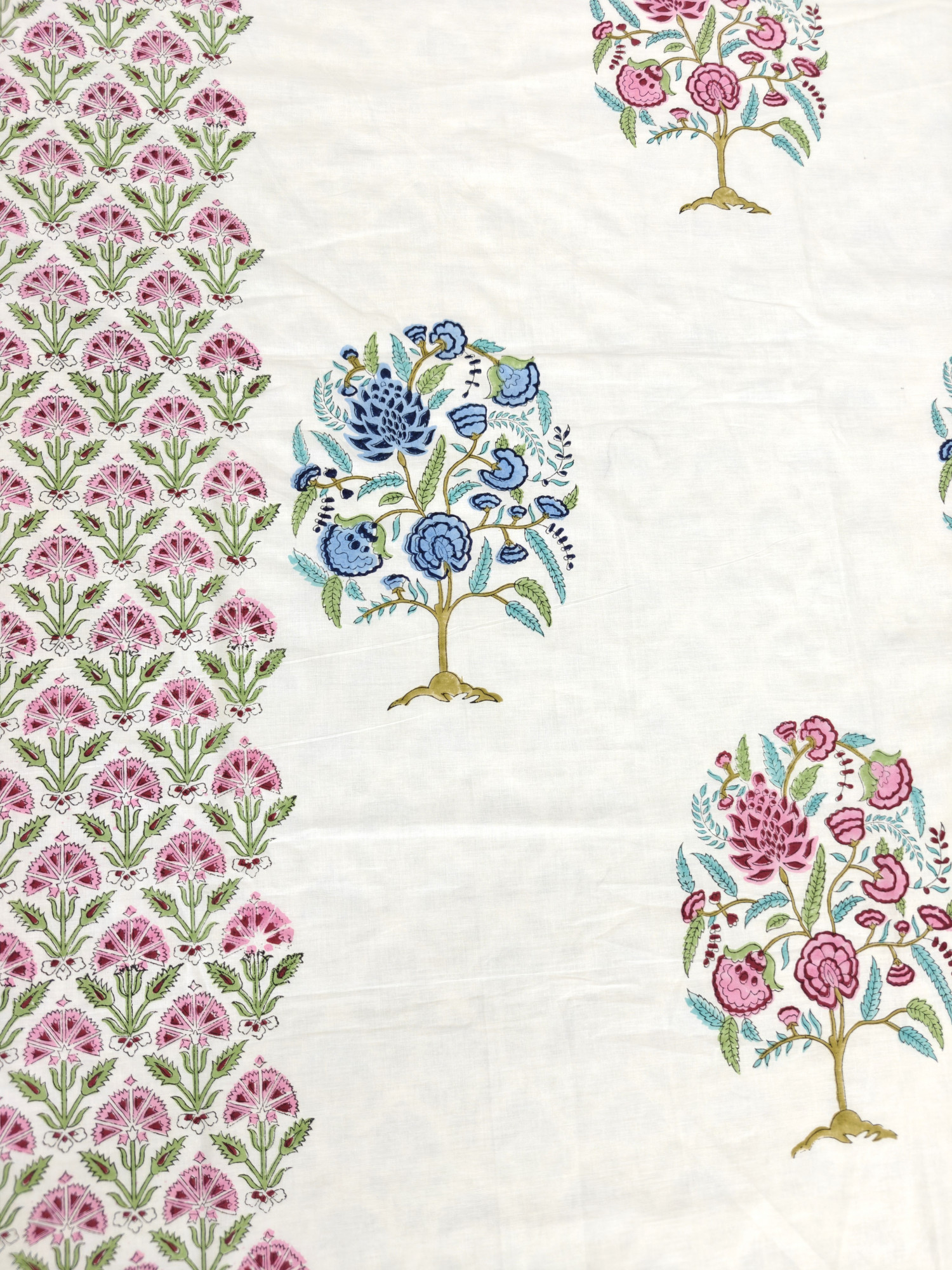 Block Print Dohar - Wildroot Harmony Reversible Hand Block Print Jaipuri
