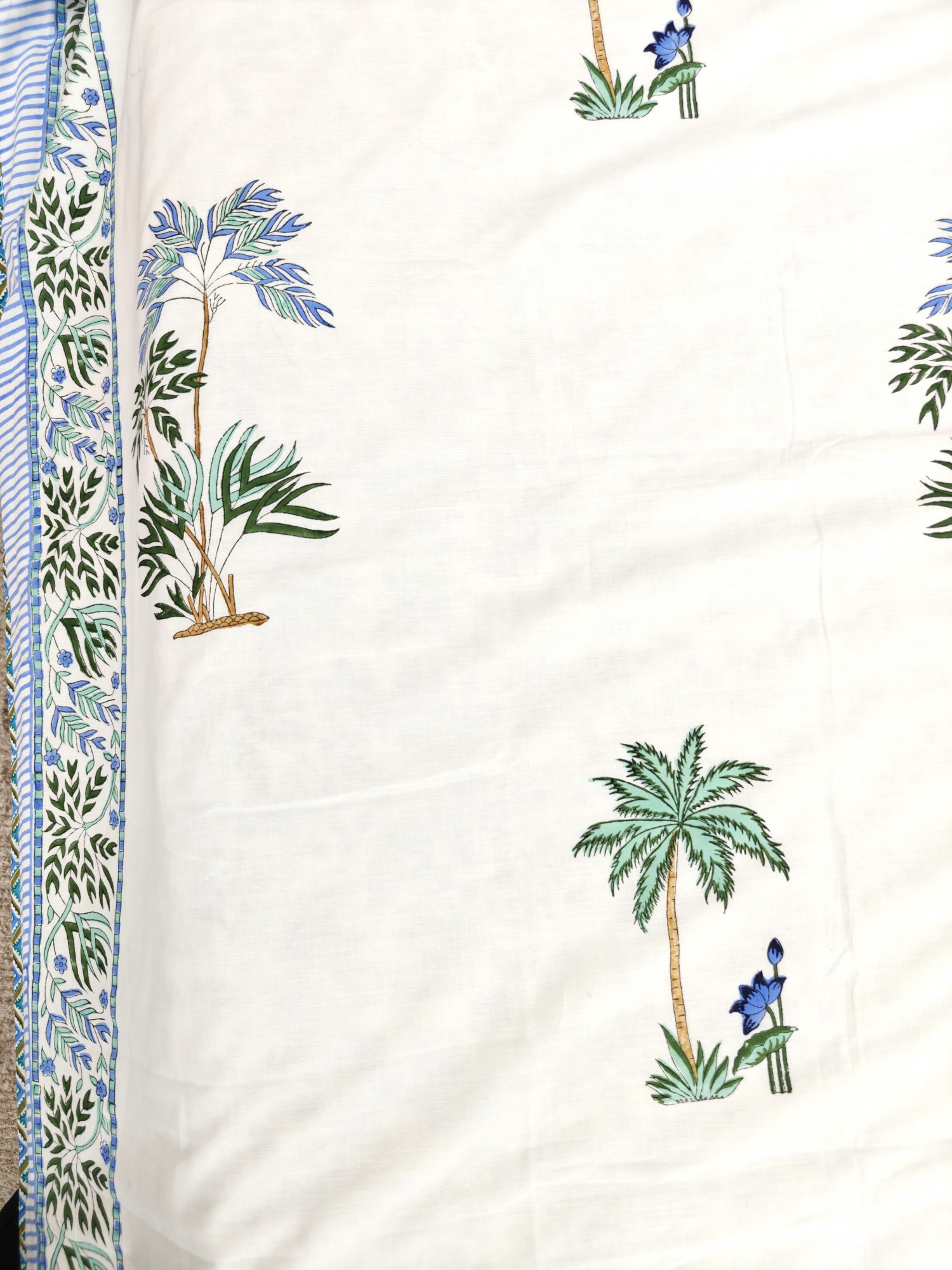 Block Print Dohar - Tropical Bliss Reversible Hand Block Print Jaipuri